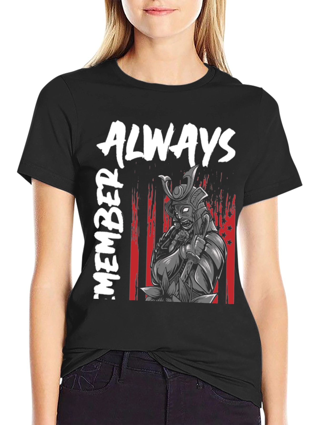 Always Remember Samurai Graphic Tee - Black