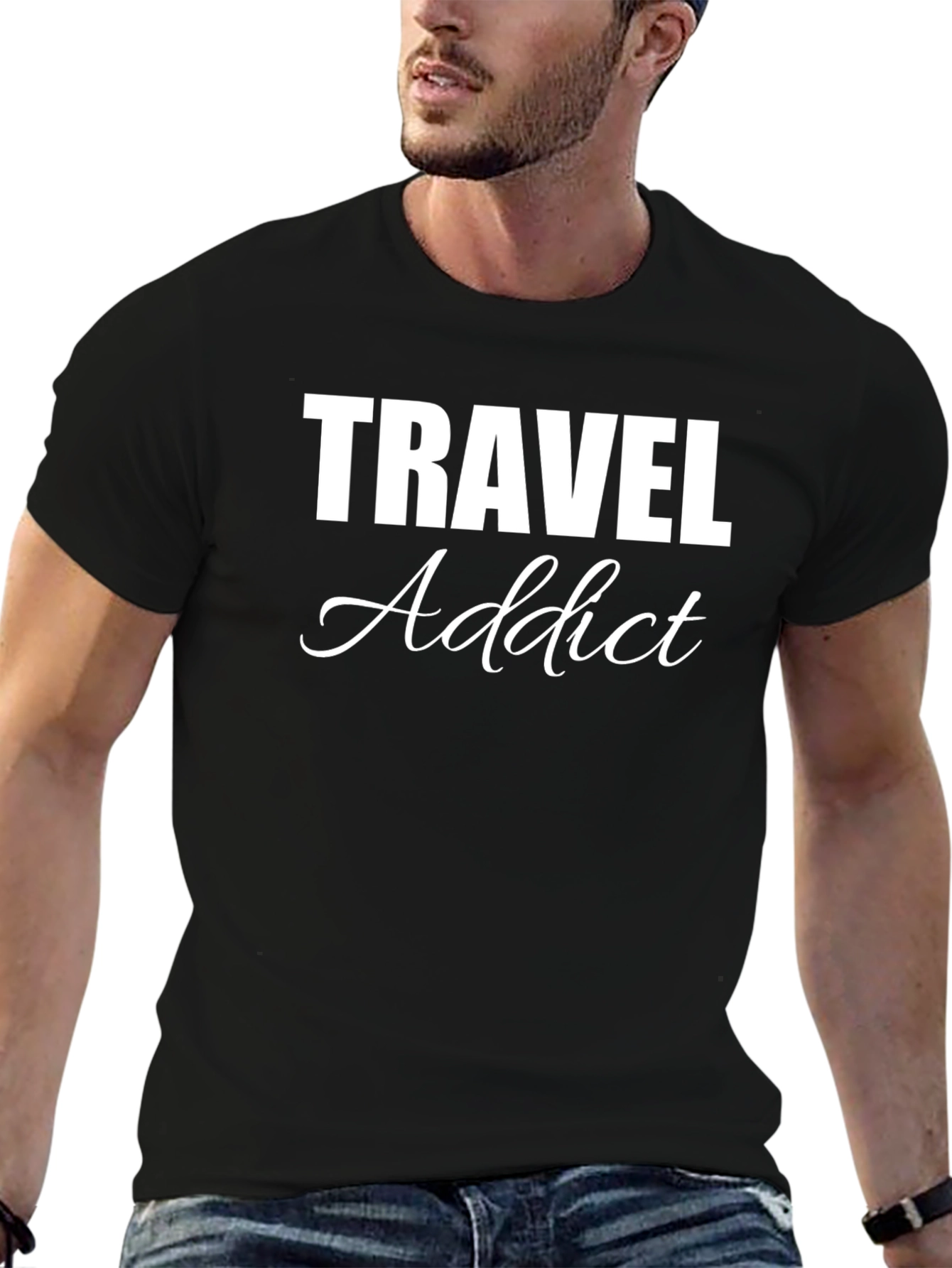 Travel Addict Graphic Tee - Stylish Adventure Shirt