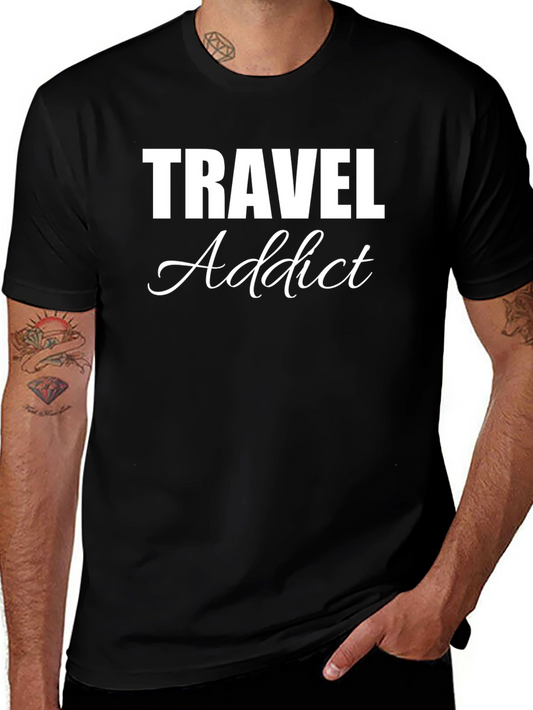 Travel Addict Graphic Tee - Stylish Adventure Shirt