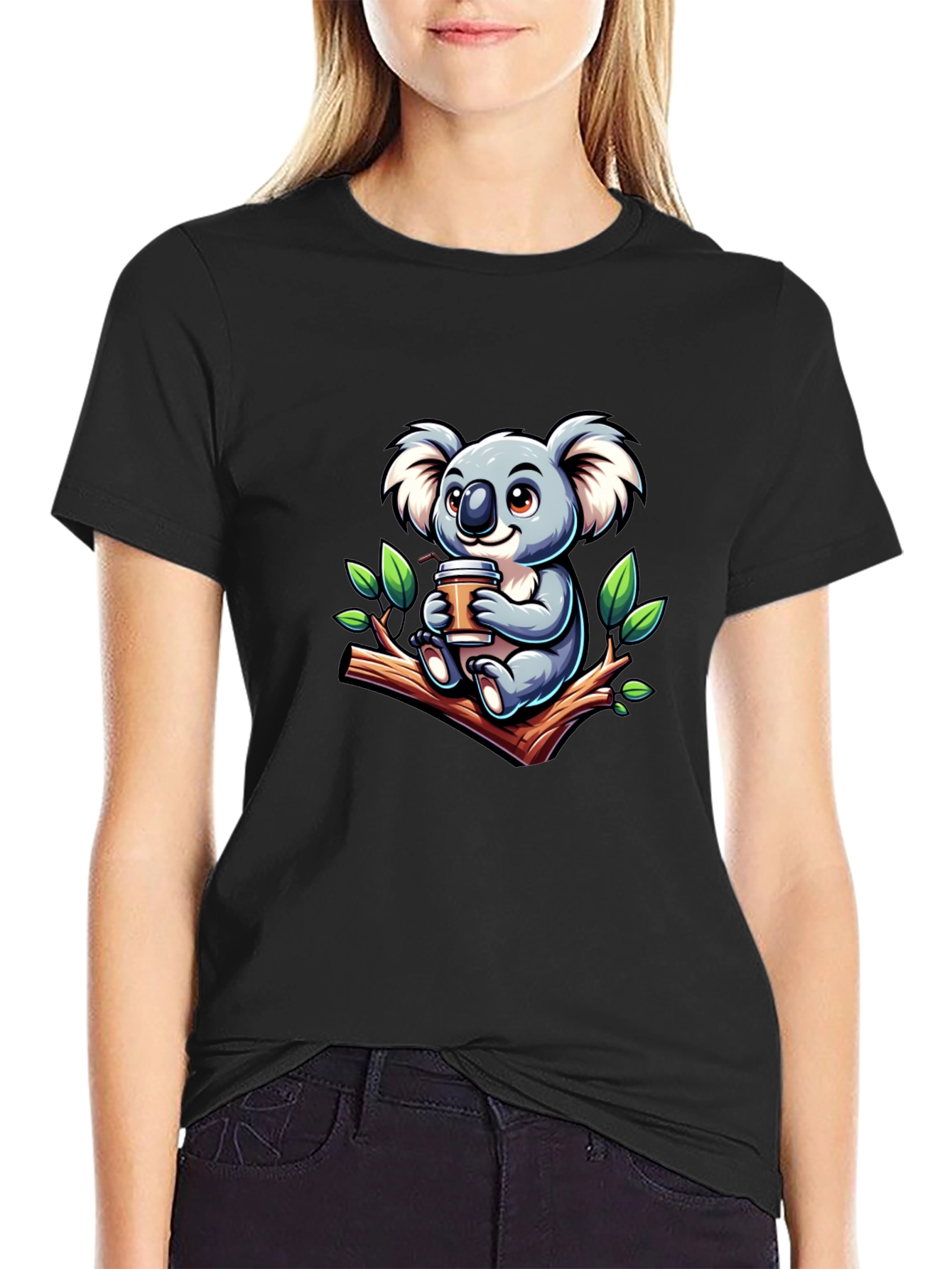 Koala Coffee T-Shirt - Cute Cartoon Design