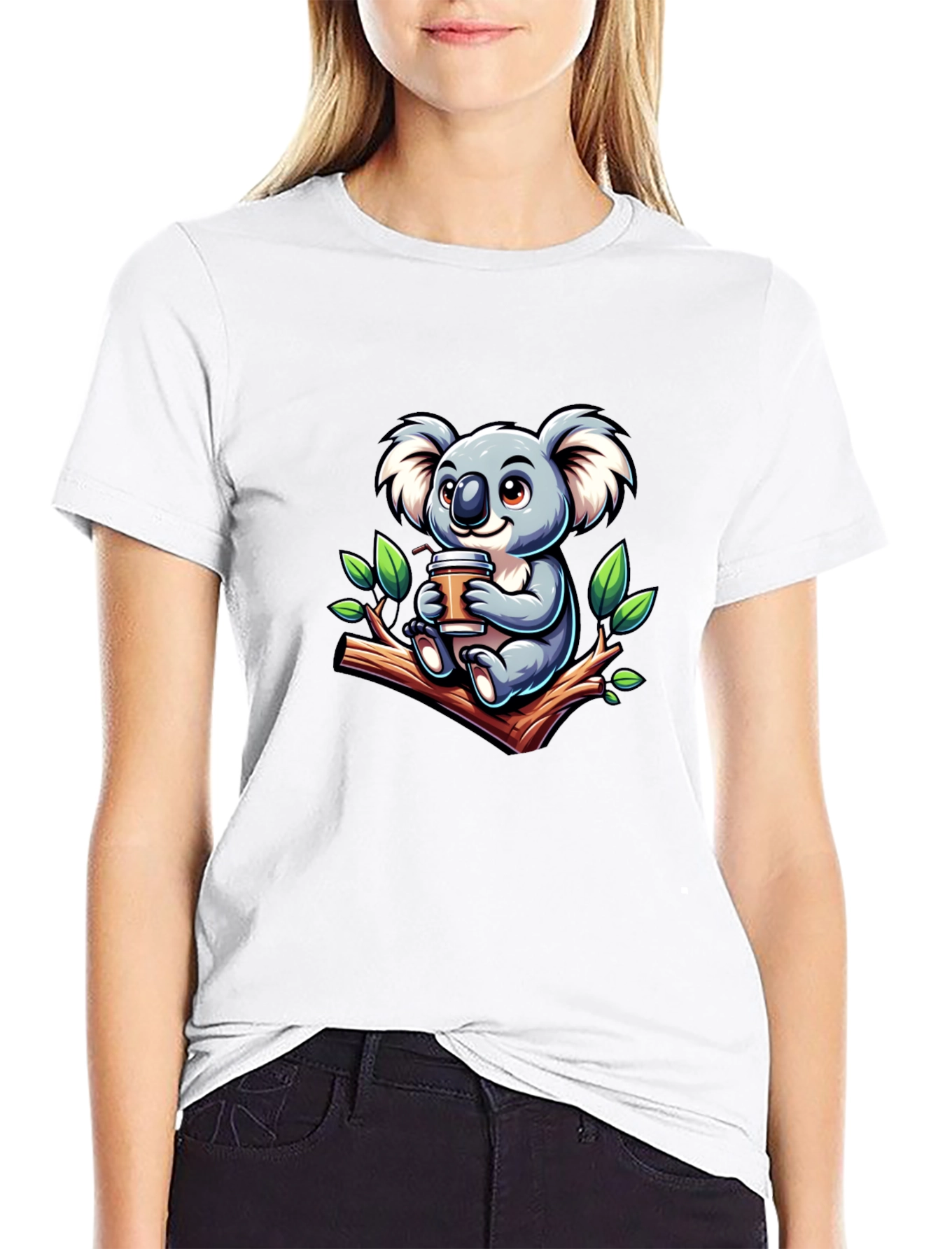 Koala Coffee T-Shirt - Cute Cartoon Design