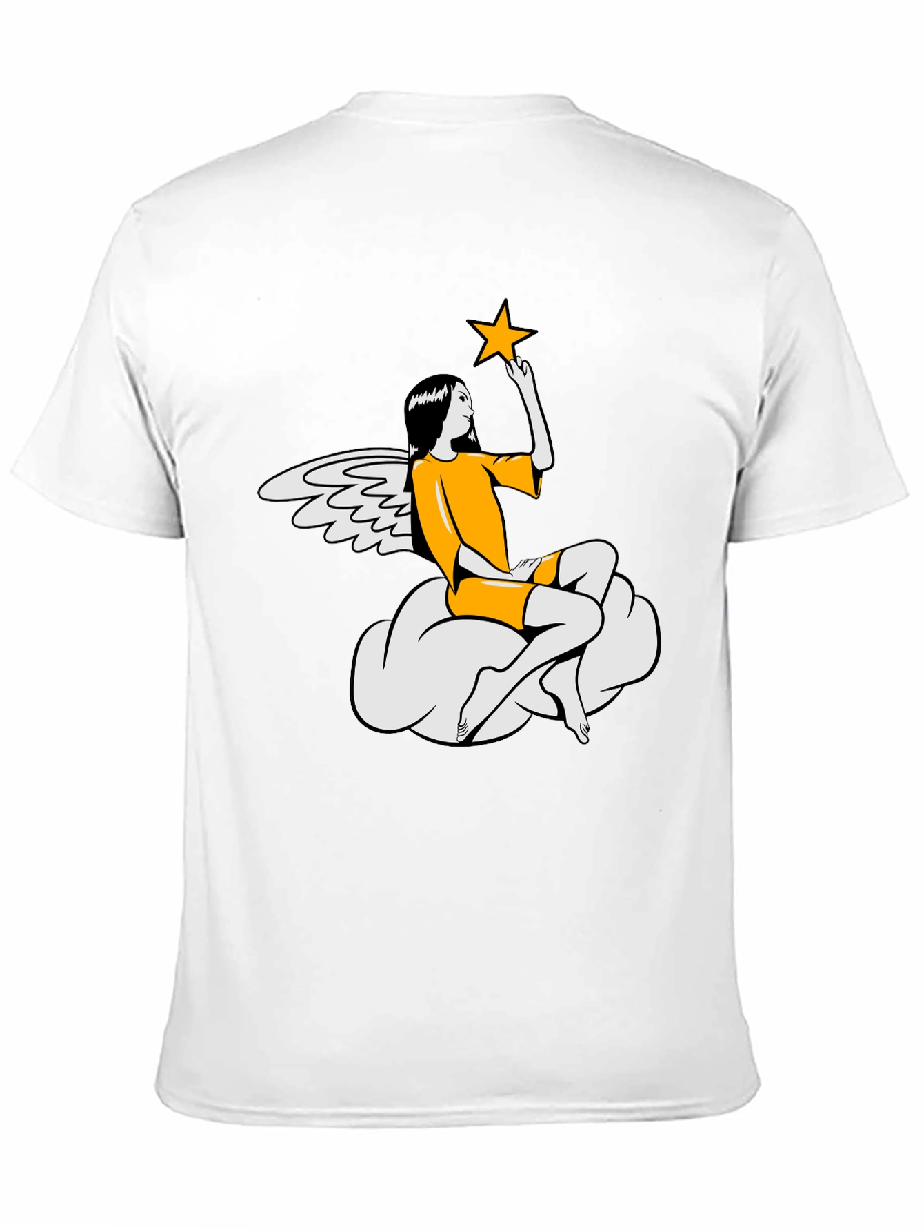 Angel & Star Graphic Tee - Stylish Black T-Shirt