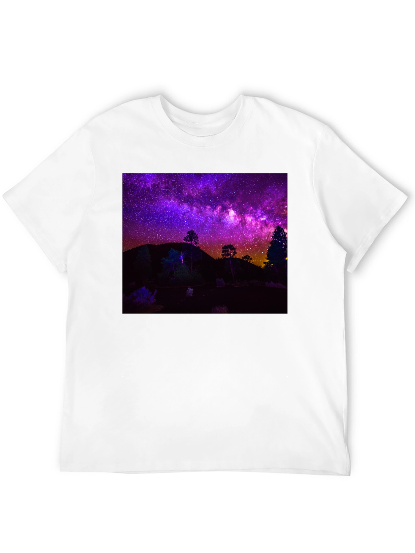 Night Sky Graphic Tee - Black Cotton