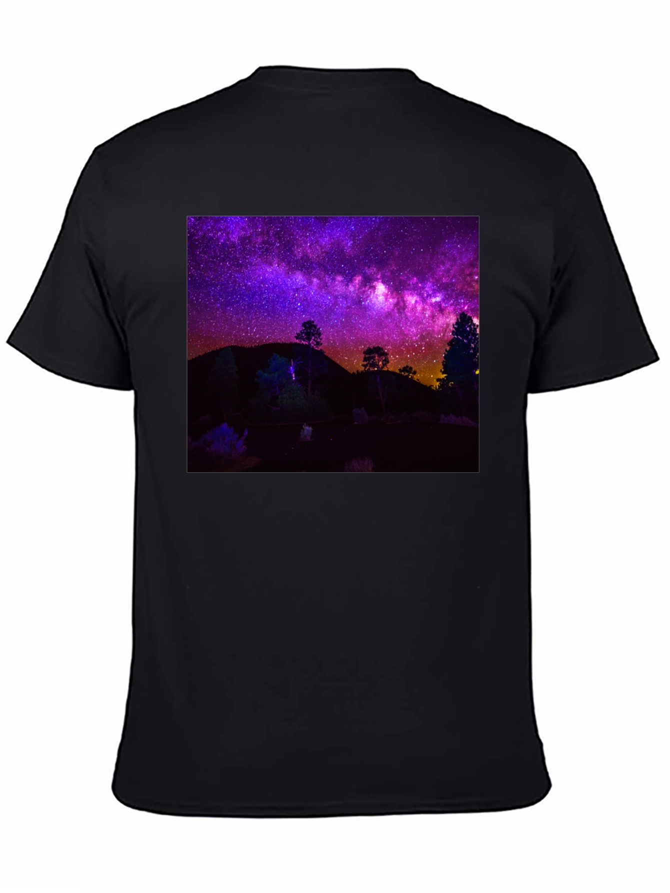 Night Sky Graphic Tee - Black Cotton