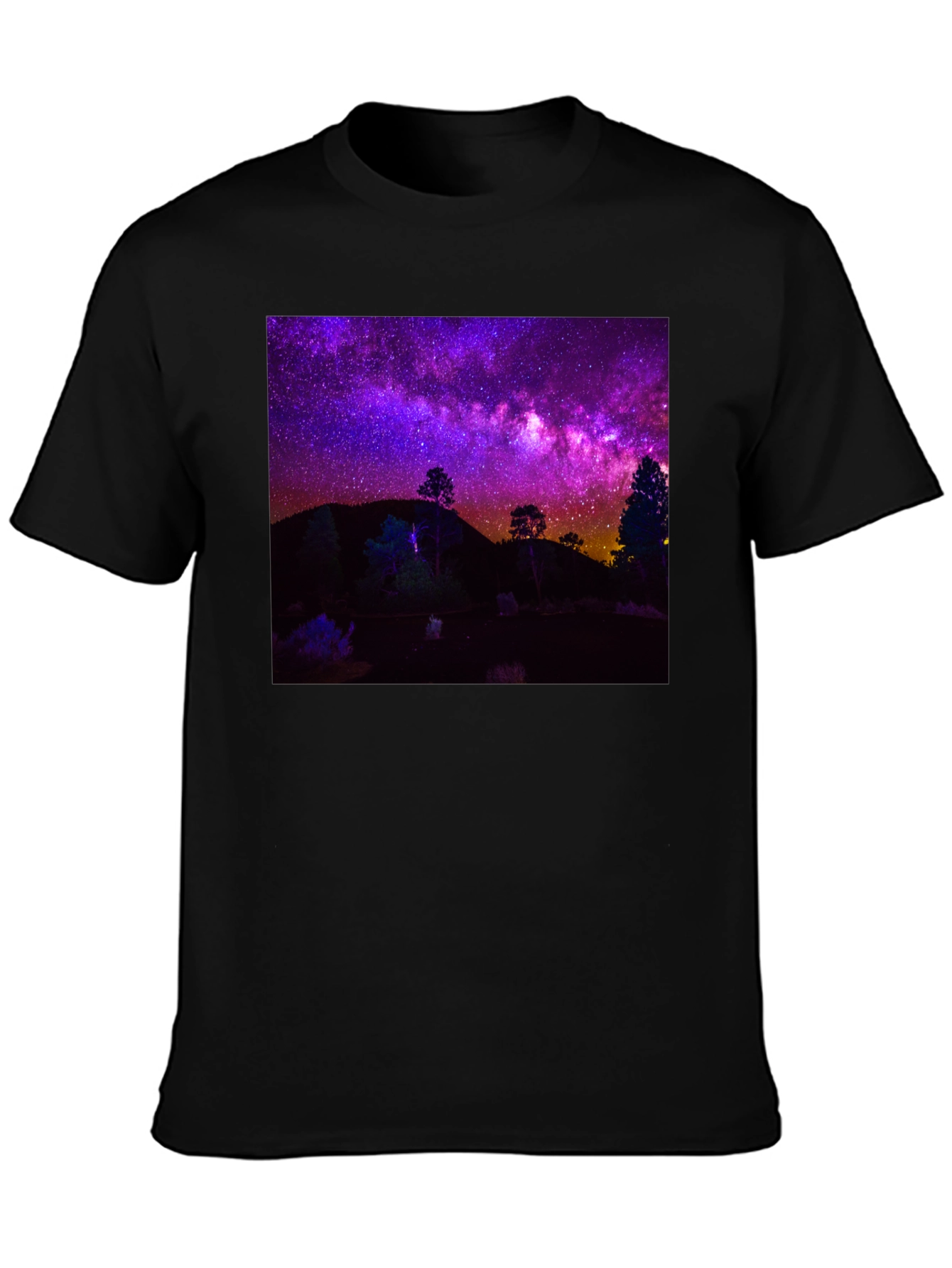 Night Sky Graphic Tee - Black Cotton