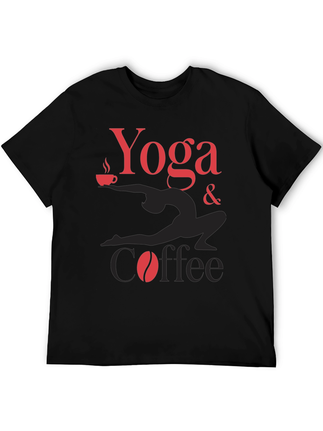Yoga & Coffee Graphic Tee - Black T-Shirt
