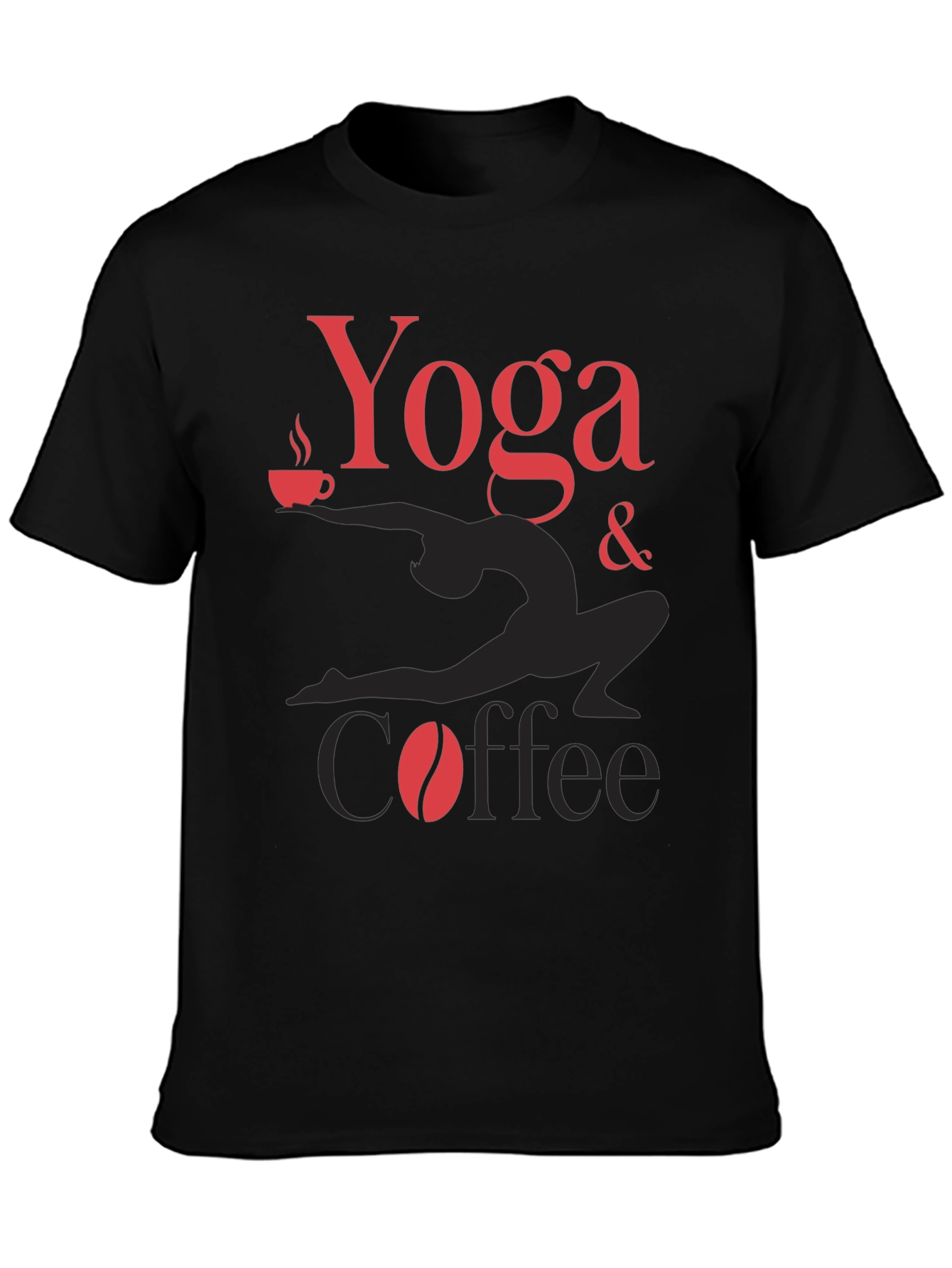 Yoga & Coffee Graphic Tee - Black T-Shirt