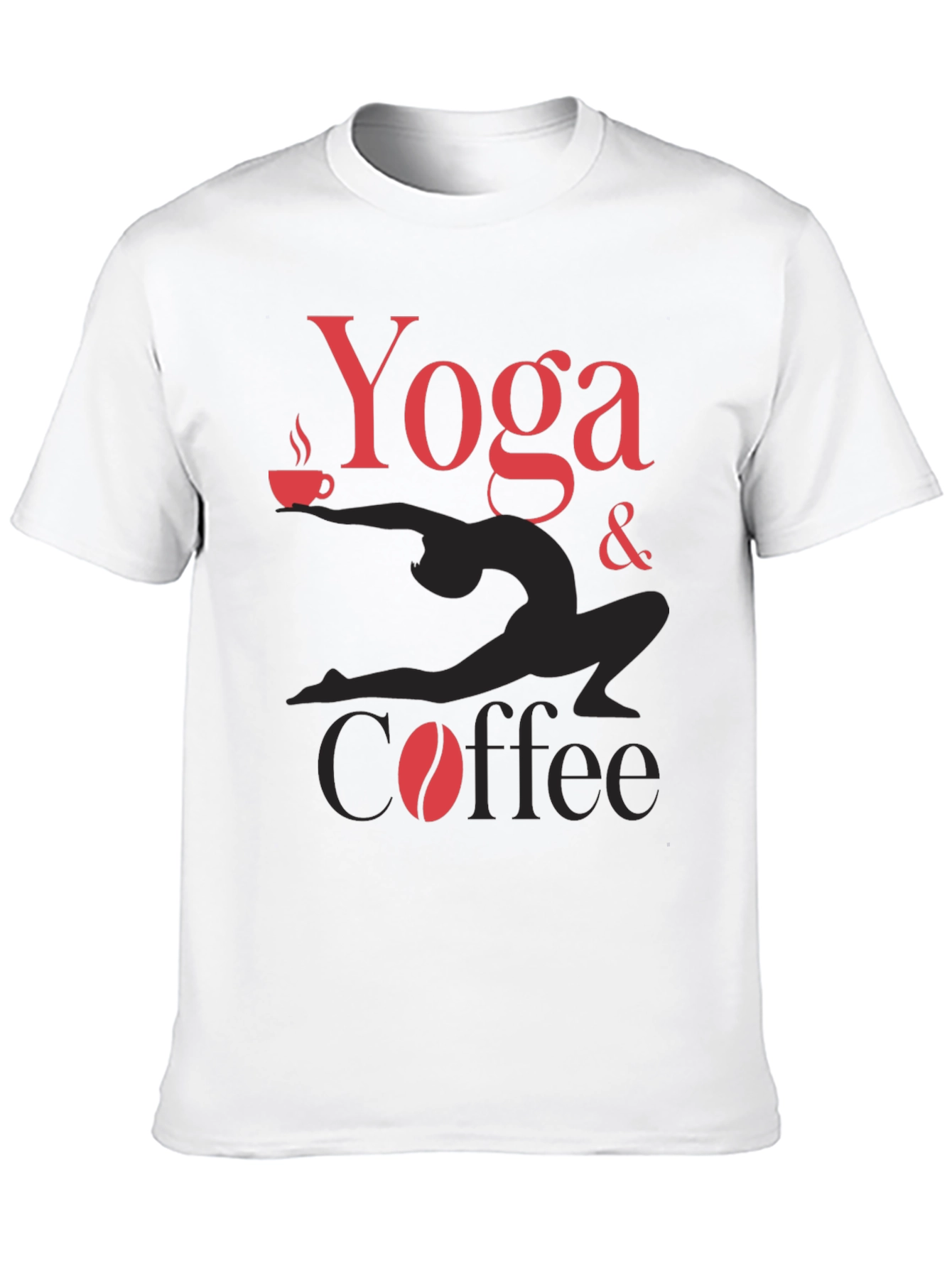 Yoga & Coffee Graphic Tee - Black T-Shirt