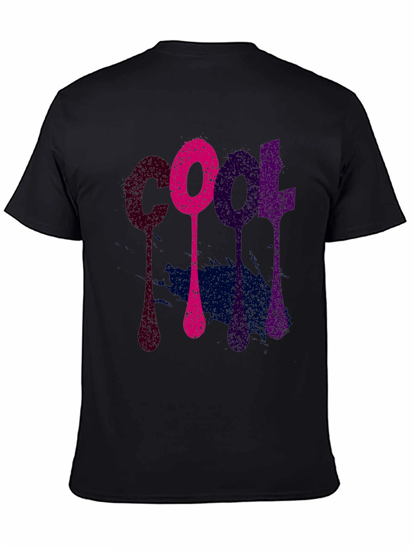 Cool Graphic Tee - Mens Black Cotton T-Shirt