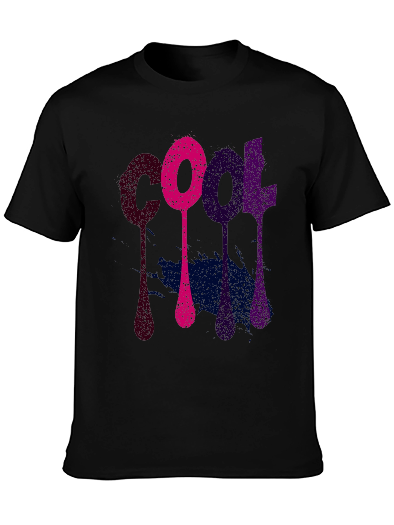 Cool Graphic Tee - Mens Black Cotton T-Shirt