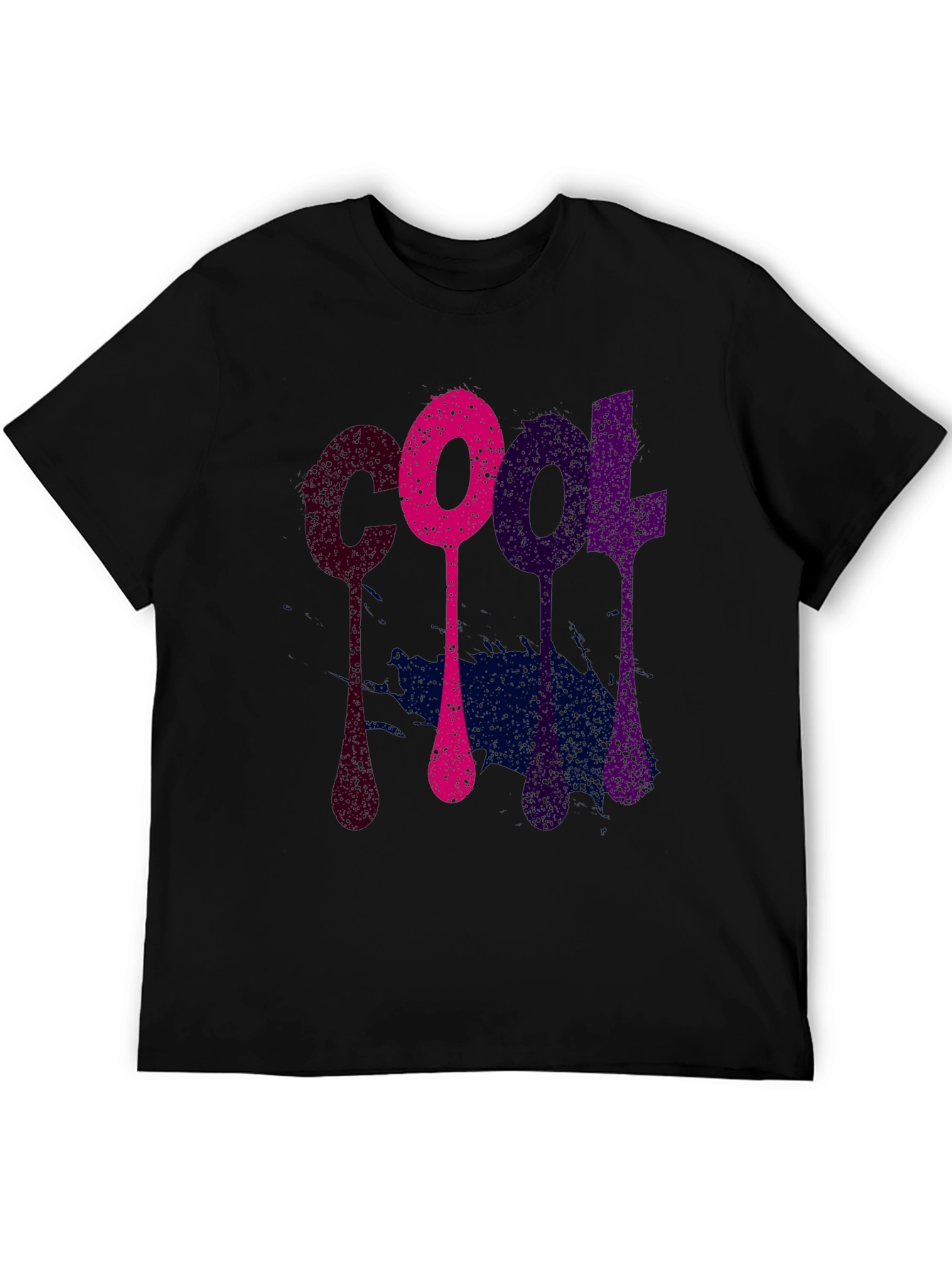 Cool Graphic Tee - Mens Black Cotton T-Shirt