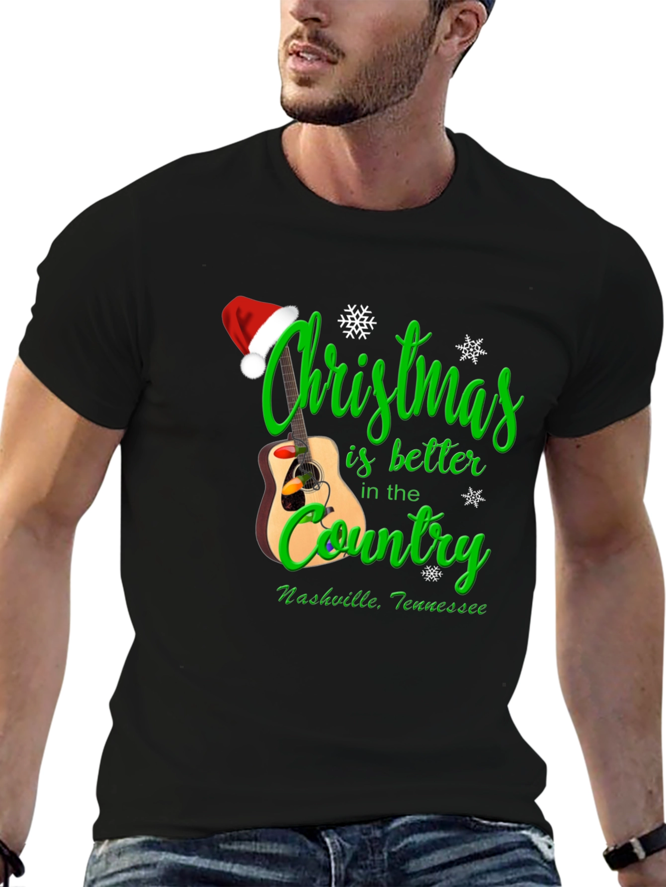 Christmas Country Guitar T-Shirt