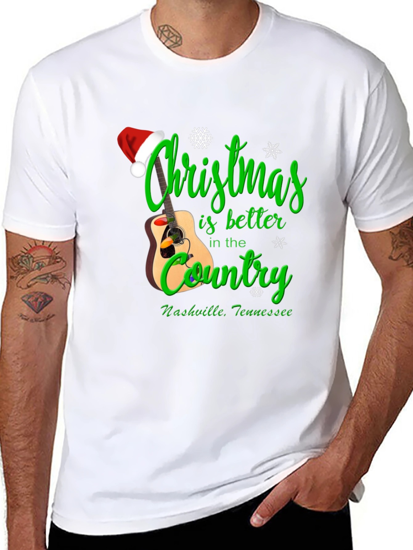 Christmas Country Guitar T-Shirt