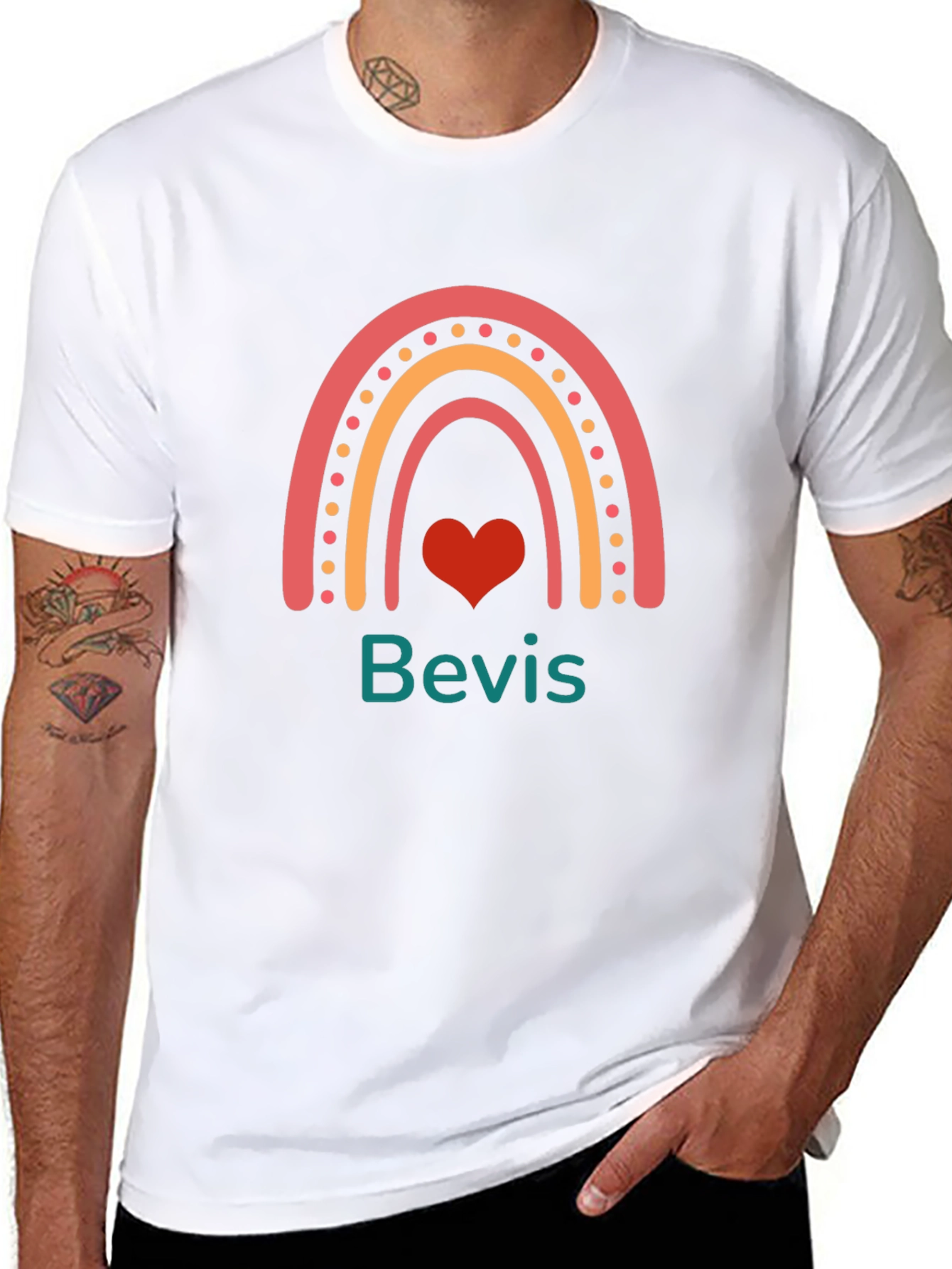 Rainbow Heart Bevis T-Shirt