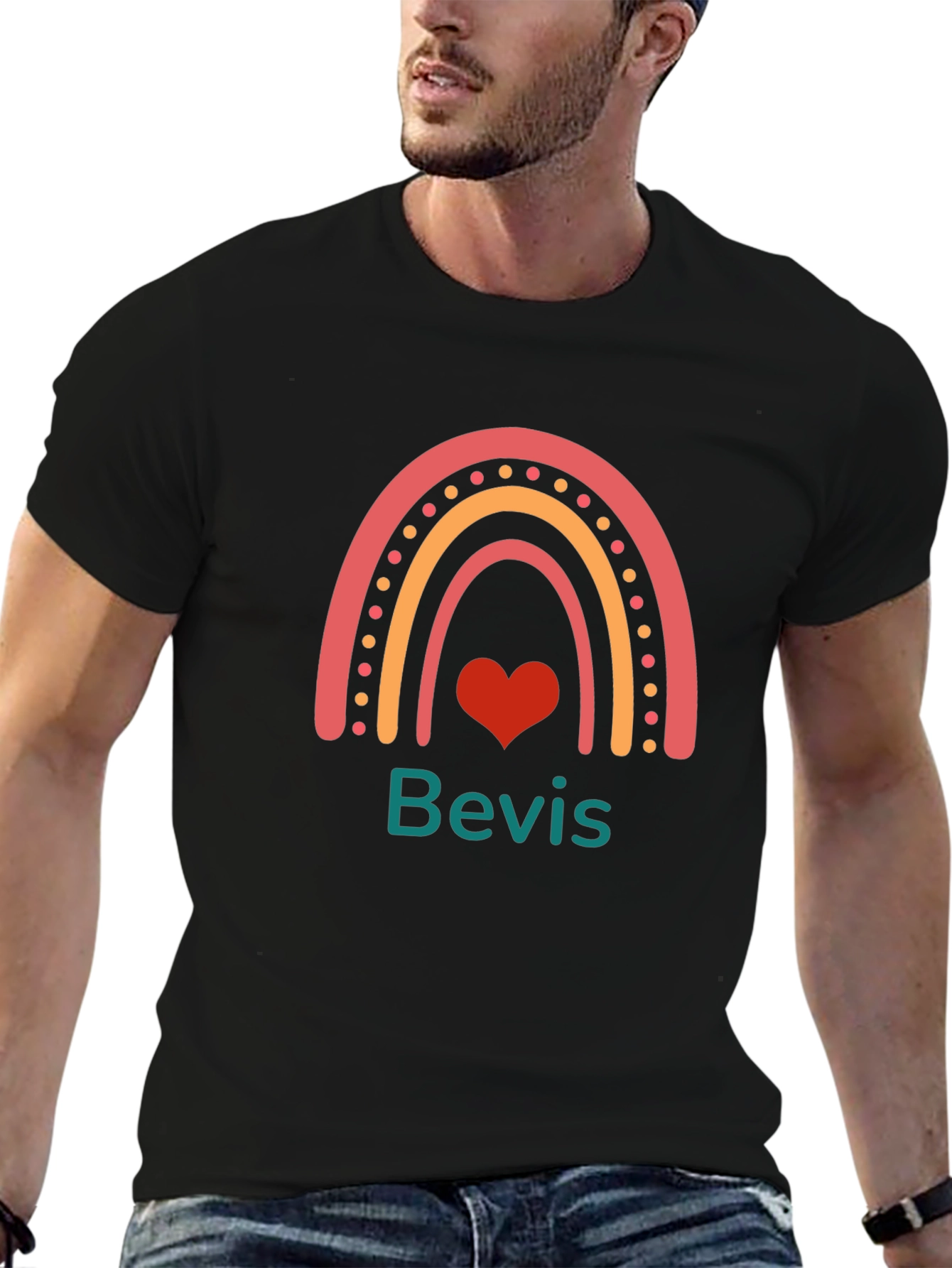 Rainbow Heart Bevis T-Shirt