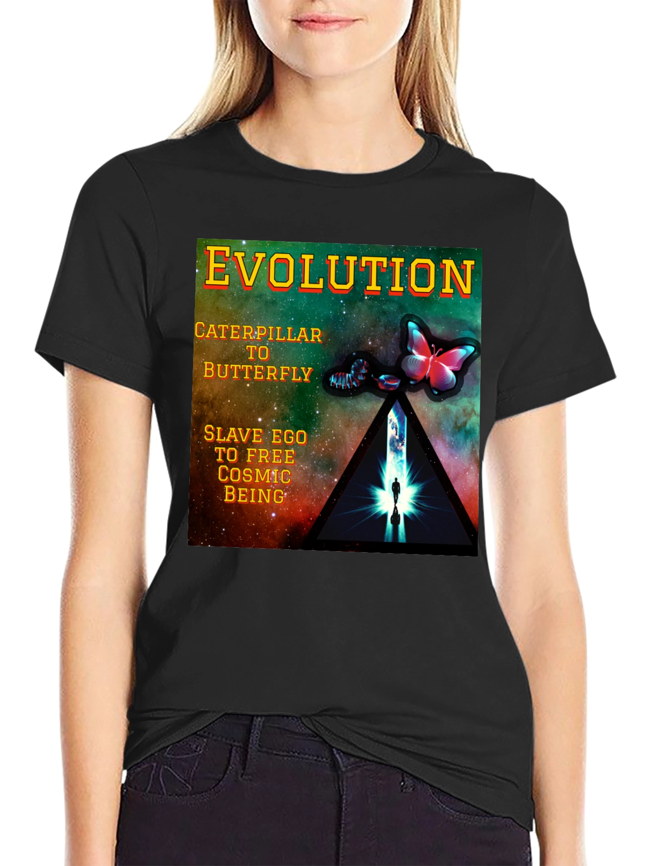 Evolution Graphic T-Shirt - Caterpillar to Butterfly