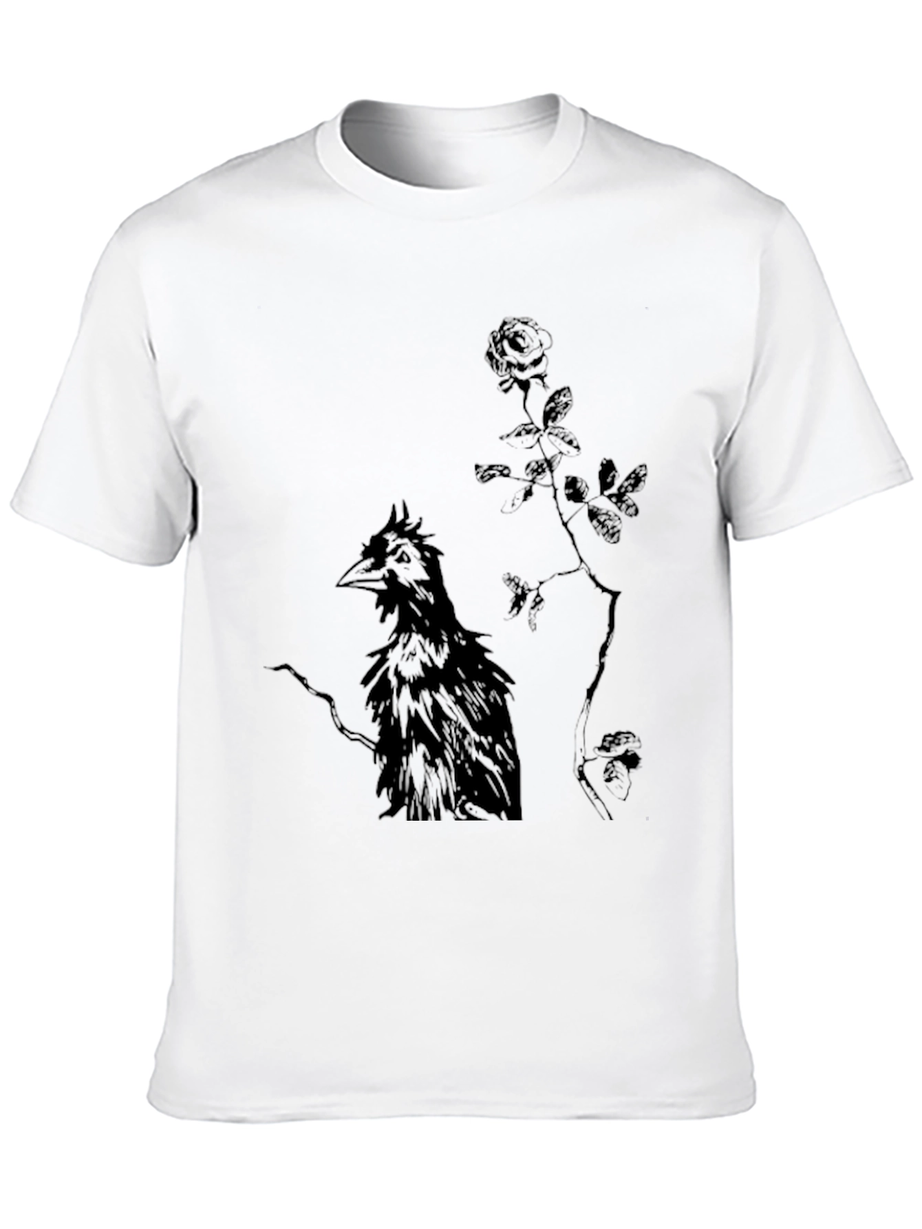 Raven and Rose Graphic Black T-Shirt