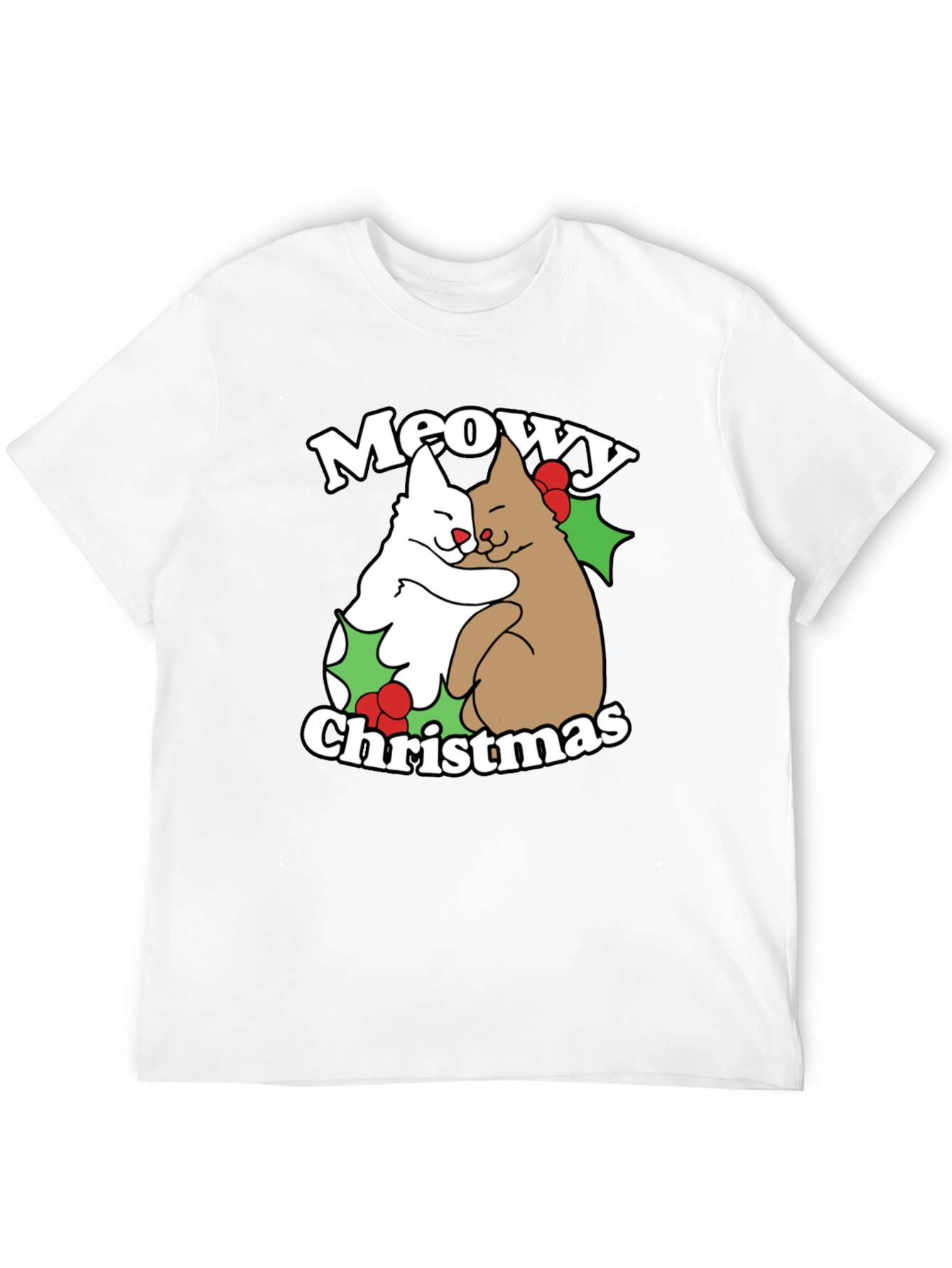 Meowy Christmas Cats T-Shirt Holiday Tee