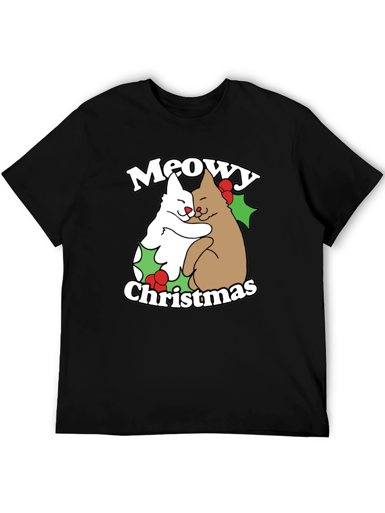 Meowy Christmas Cats T-Shirt Holiday Tee