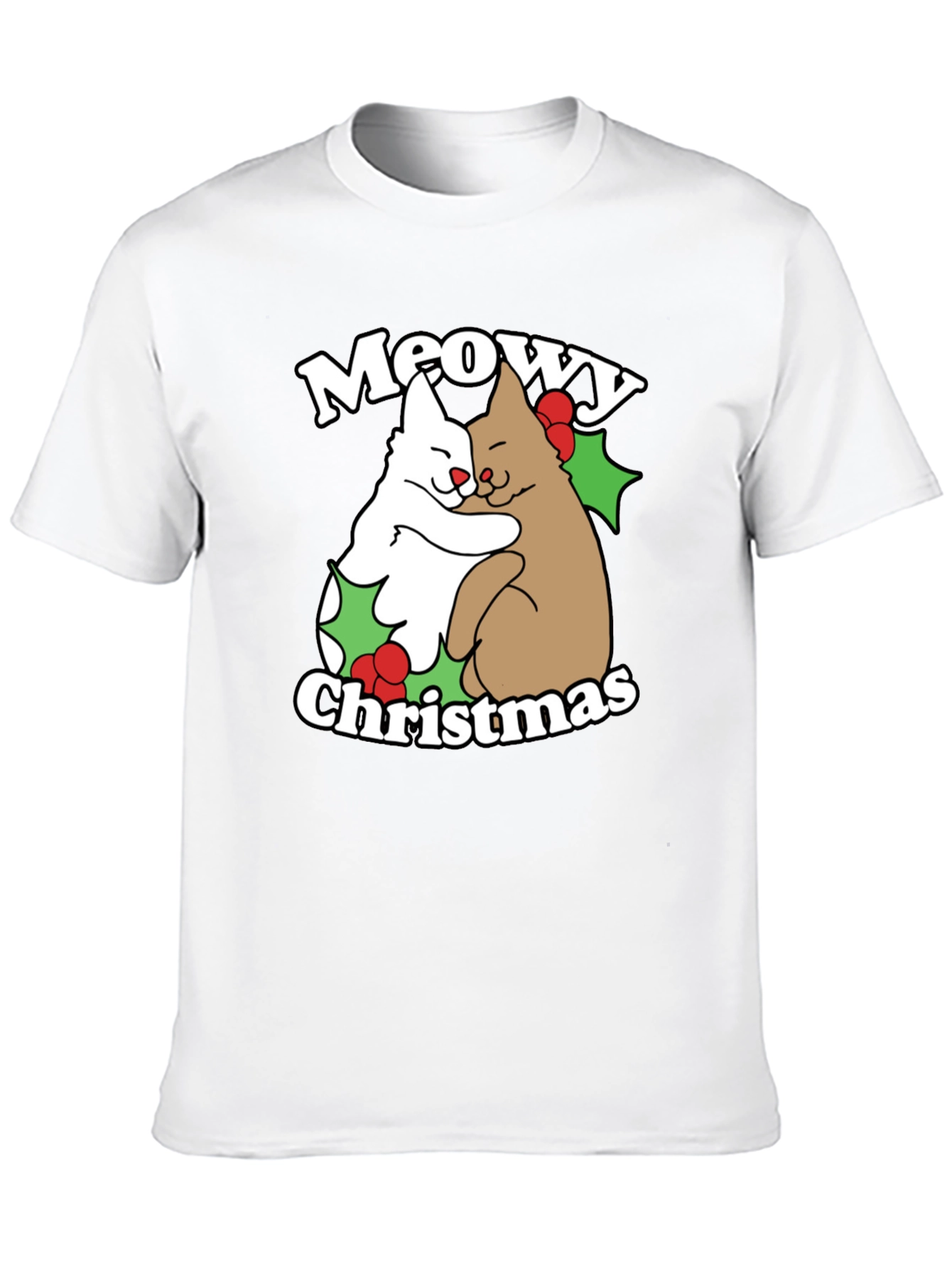 Meowy Christmas Cats T-Shirt Holiday Tee