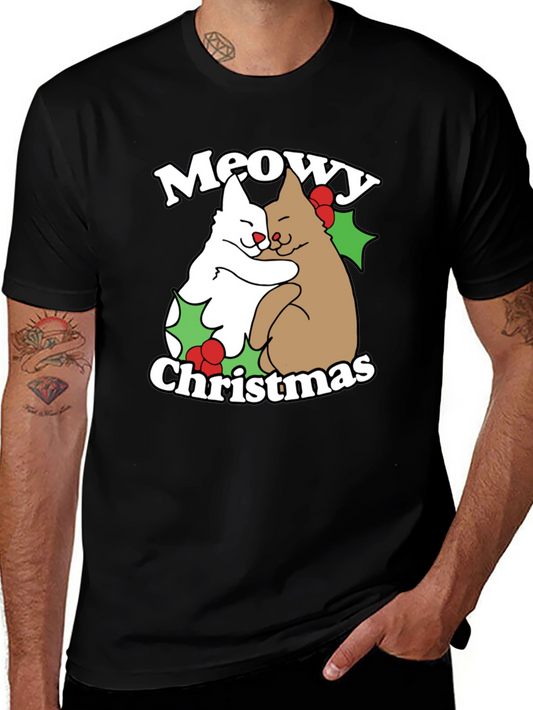 Meowy Christmas Cats T-Shirt Holiday Tee