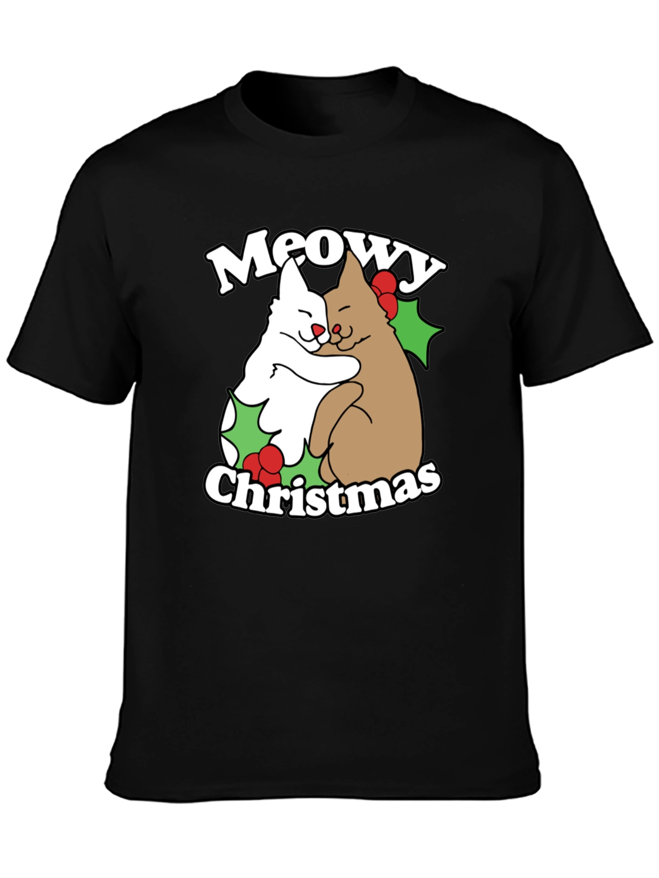 Meowy Christmas Cats T-Shirt Holiday Tee