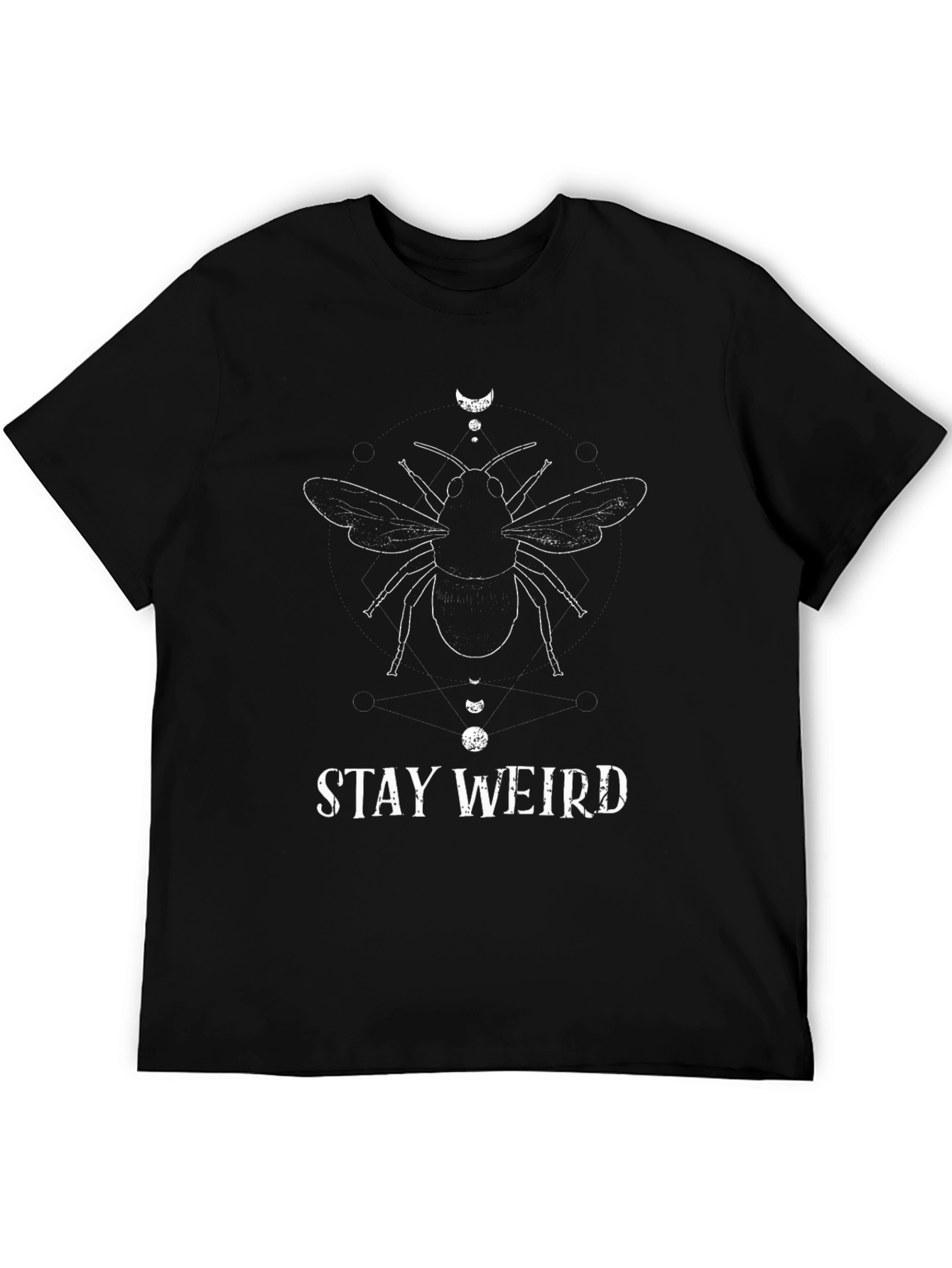Stay Weird Bee Graphic Black T-Shirt