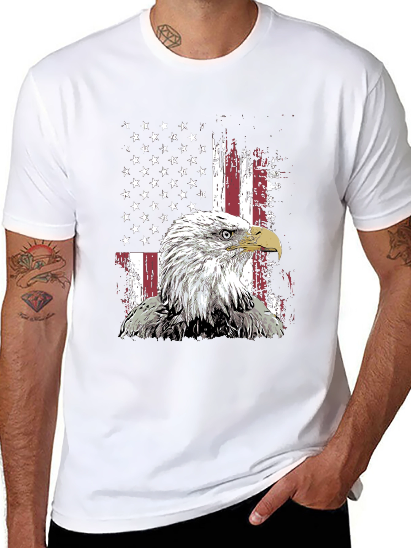 American Eagle Flag Graphic Tee - Patriotic Style