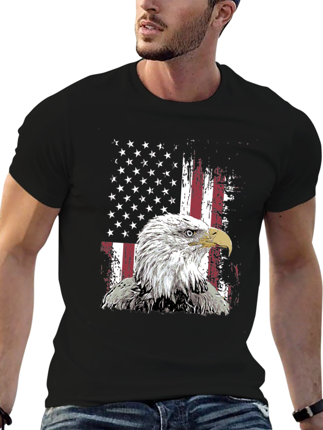 American Eagle Flag Graphic Tee - Patriotic Style