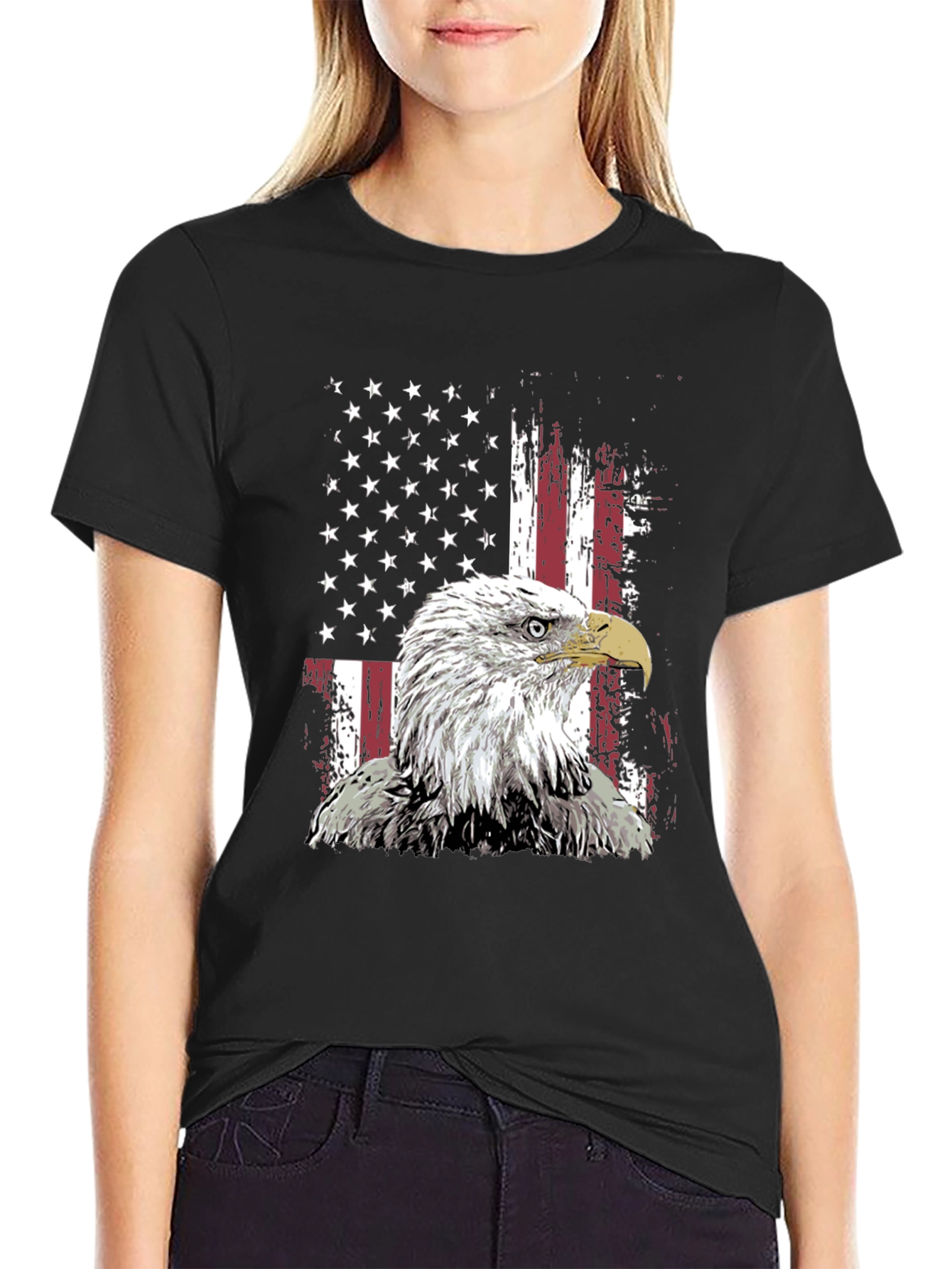 American Eagle Flag Graphic Tee - Patriotic Style