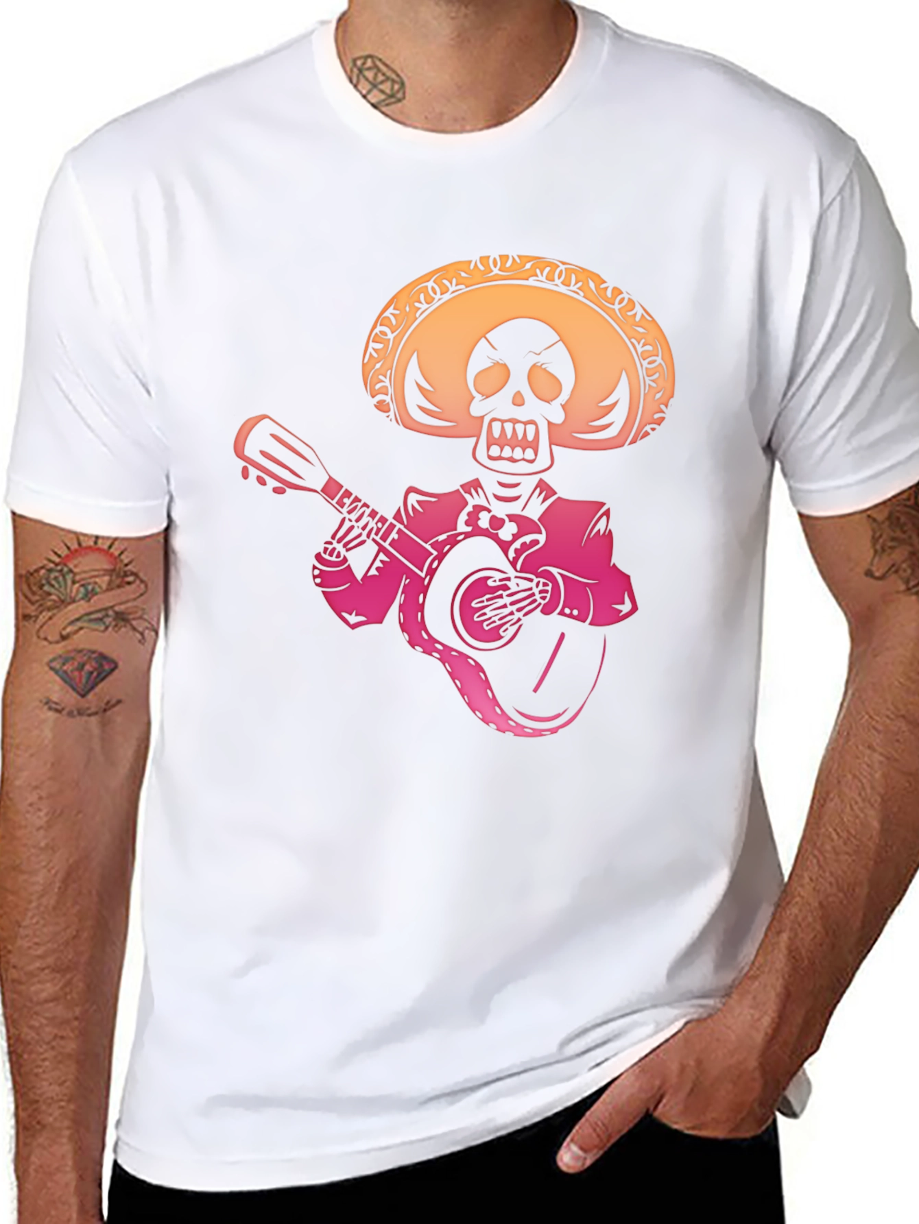 Mariachi Skeleton T-Shirt - Day of the Dead Style