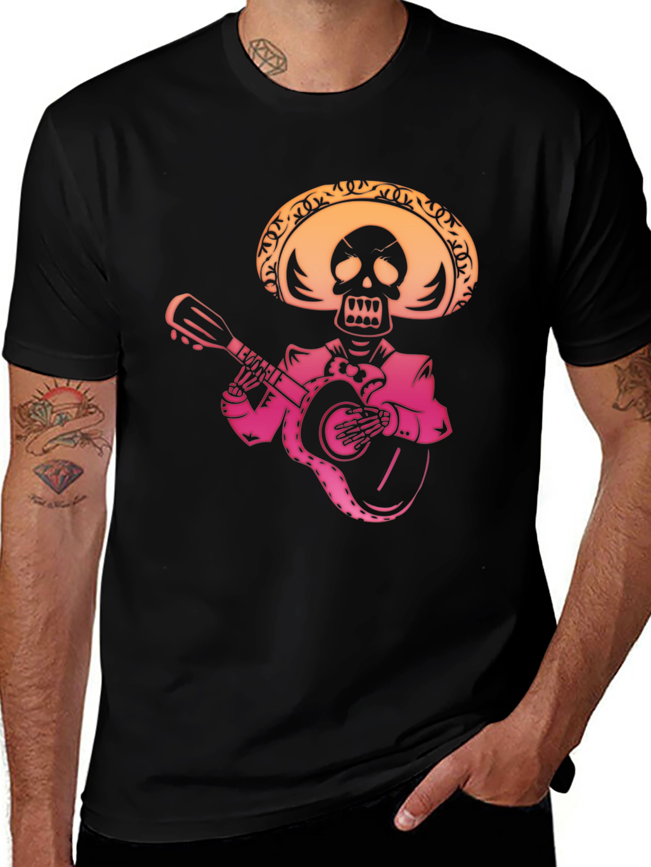 Mariachi Skeleton T-Shirt - Day of the Dead Style