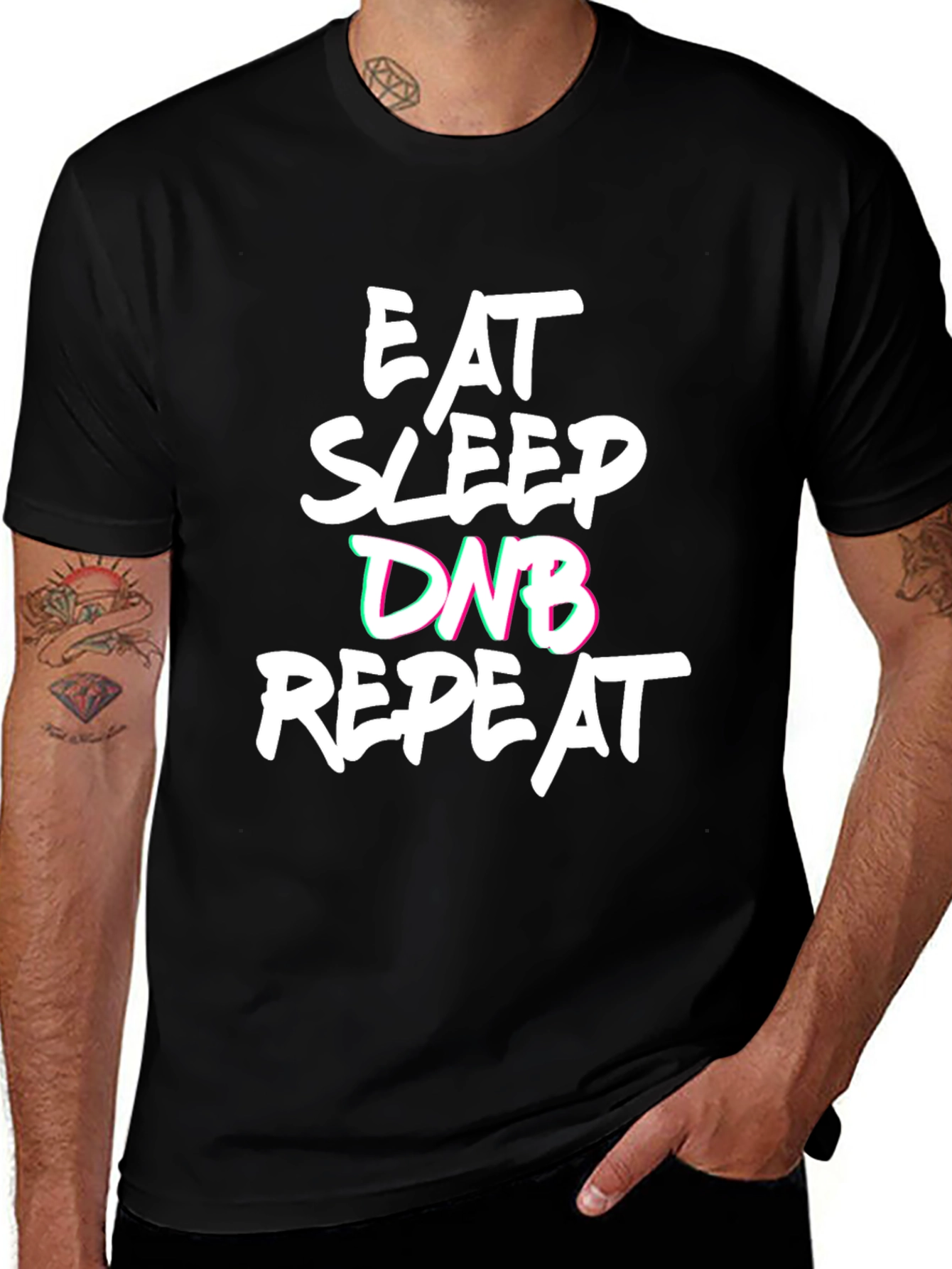 Eat Sleep DNB Repeat Black T-Shirt