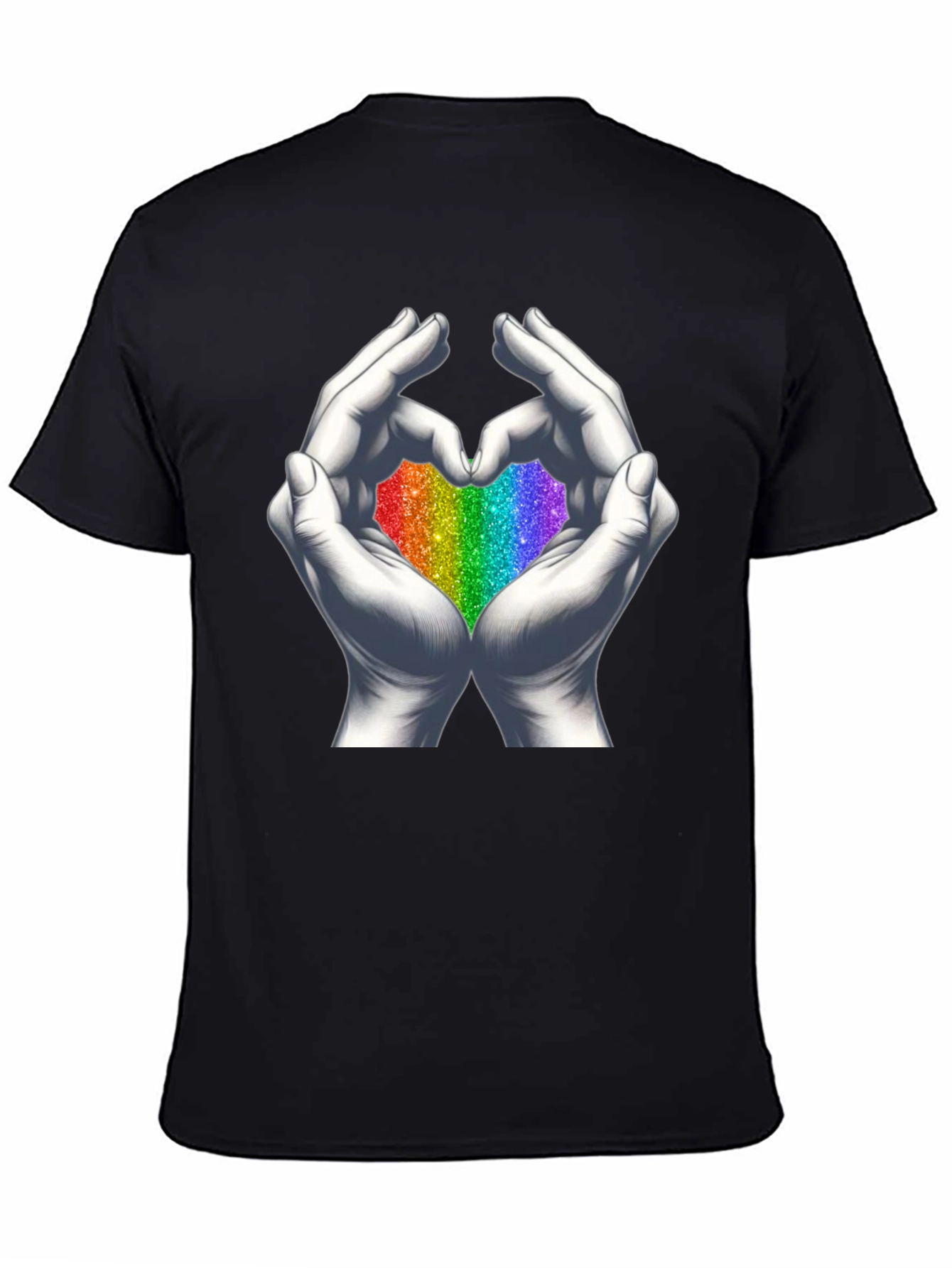 Rainbow Heart Hands Graphic Tee - Pride T-Shirt