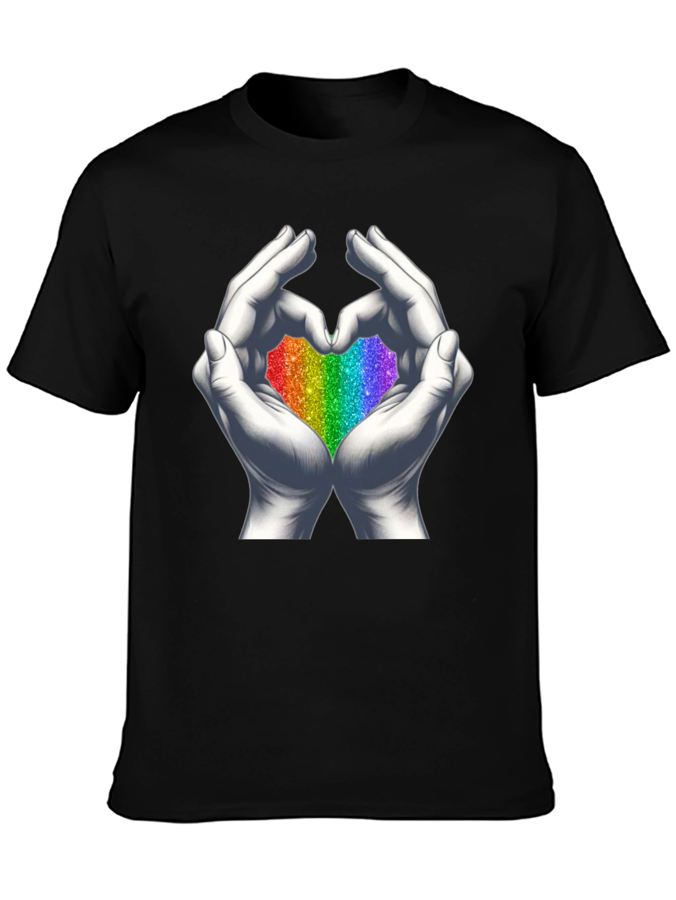 Rainbow Heart Hands Graphic Tee - Pride T-Shirt