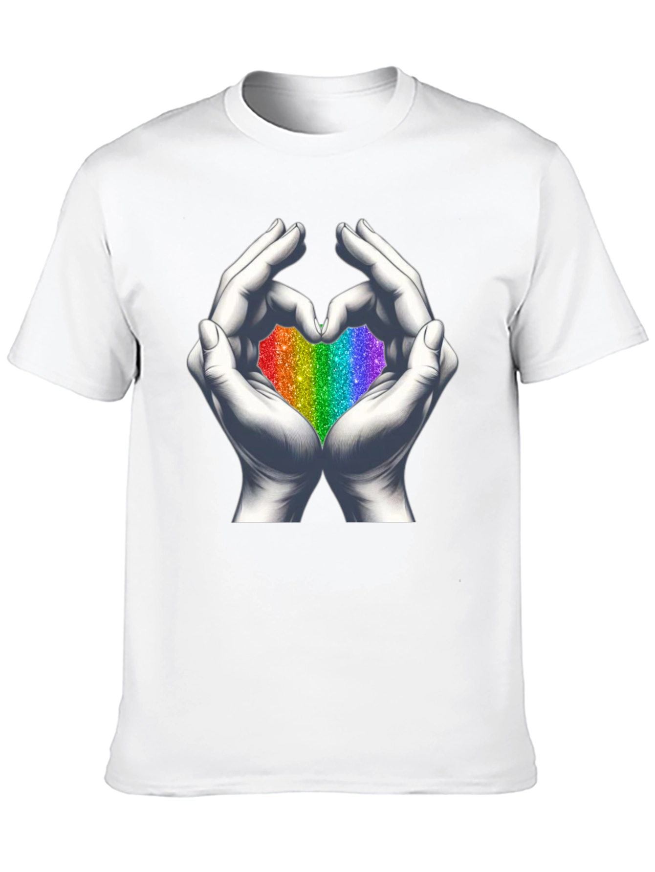 Rainbow Heart Hands Graphic Tee - Pride T-Shirt