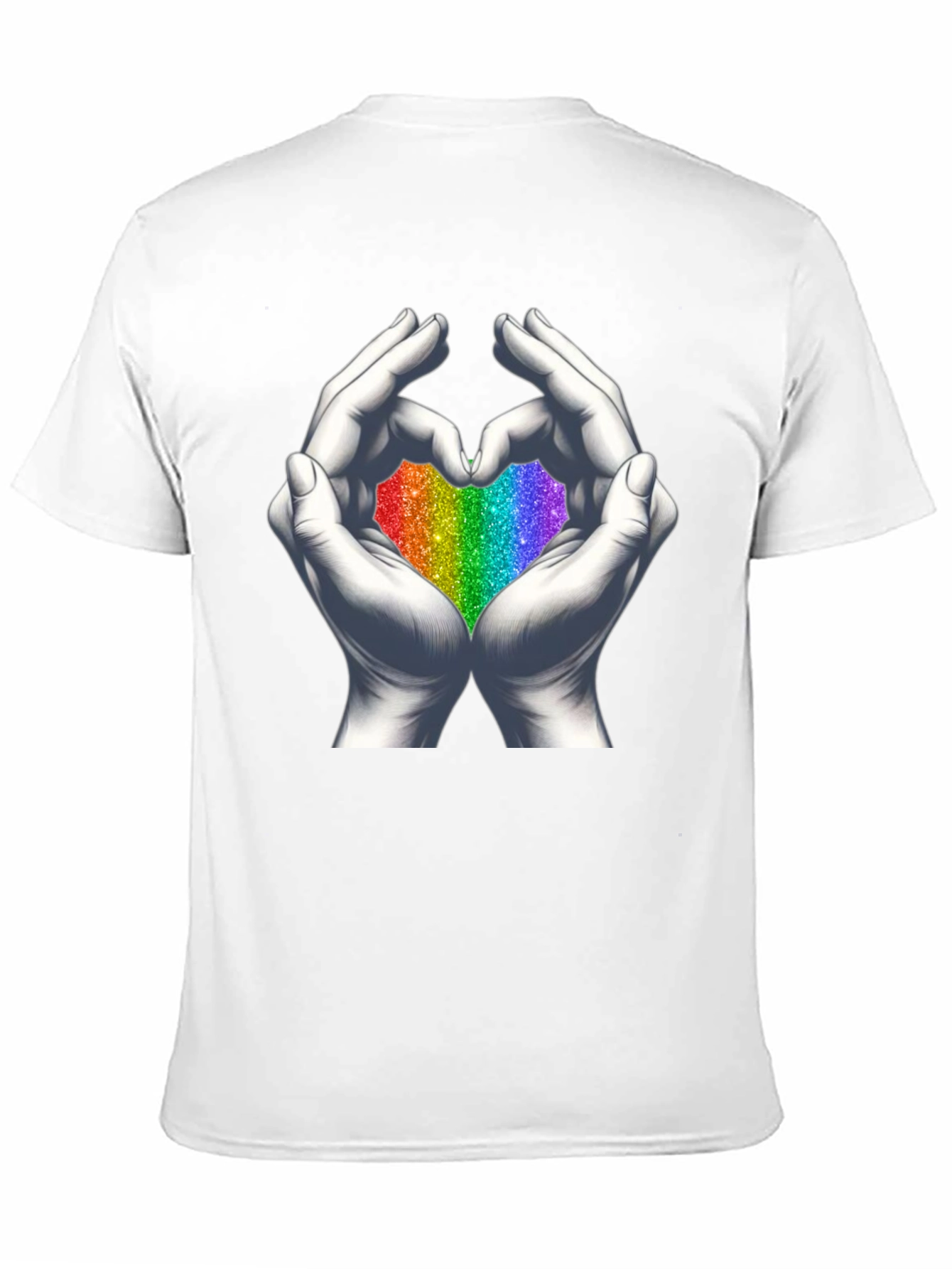 Rainbow Heart Hands Graphic Tee - Pride T-Shirt