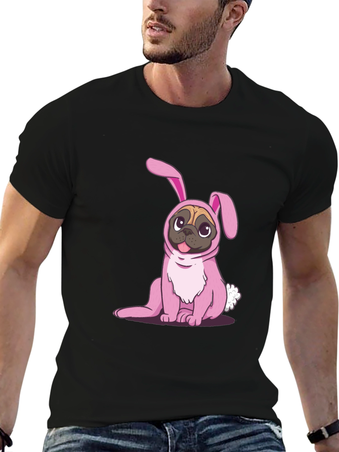 Pug Bunny Costume T-Shirt - Easter Fun