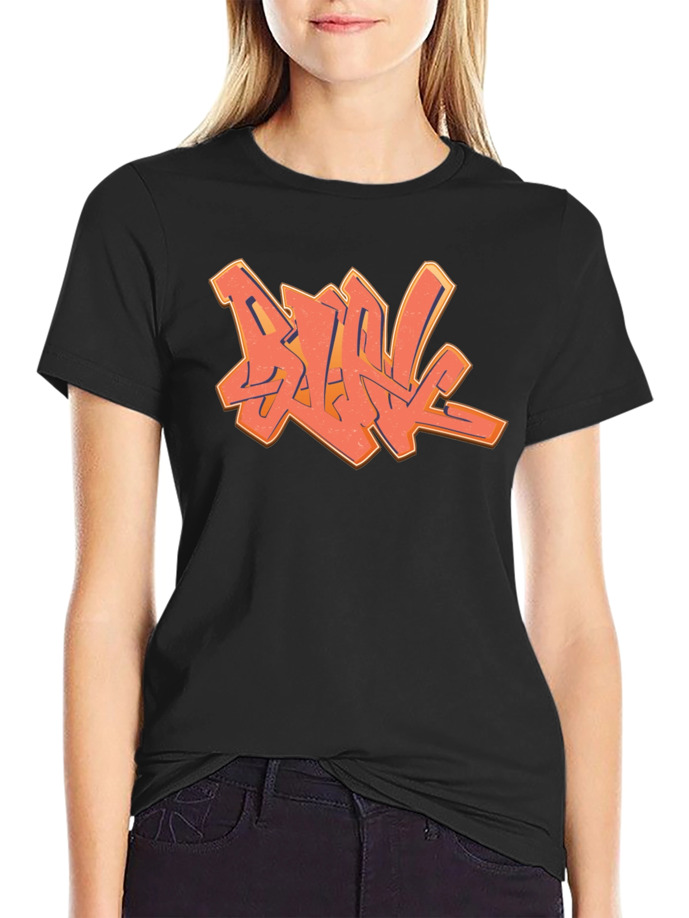 Cool Graffiti Design Black T-Shirt