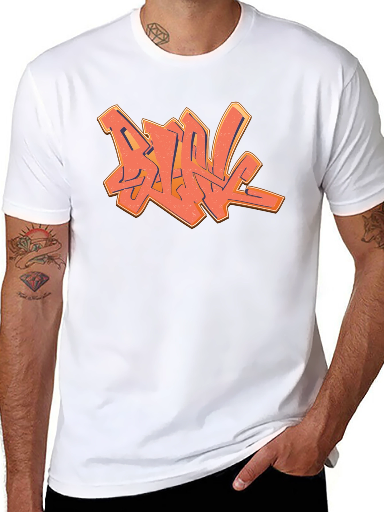 Cool Graffiti Design Black T-Shirt