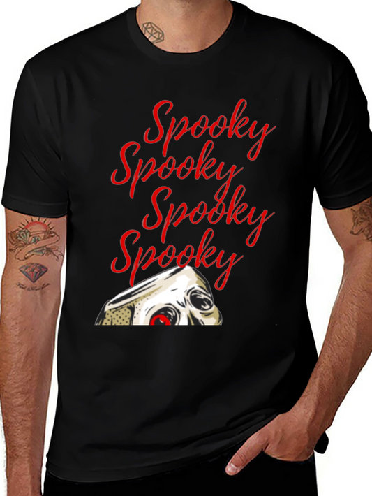 Spooky Halloween T-Shirt - Skull Graphic Black Tee