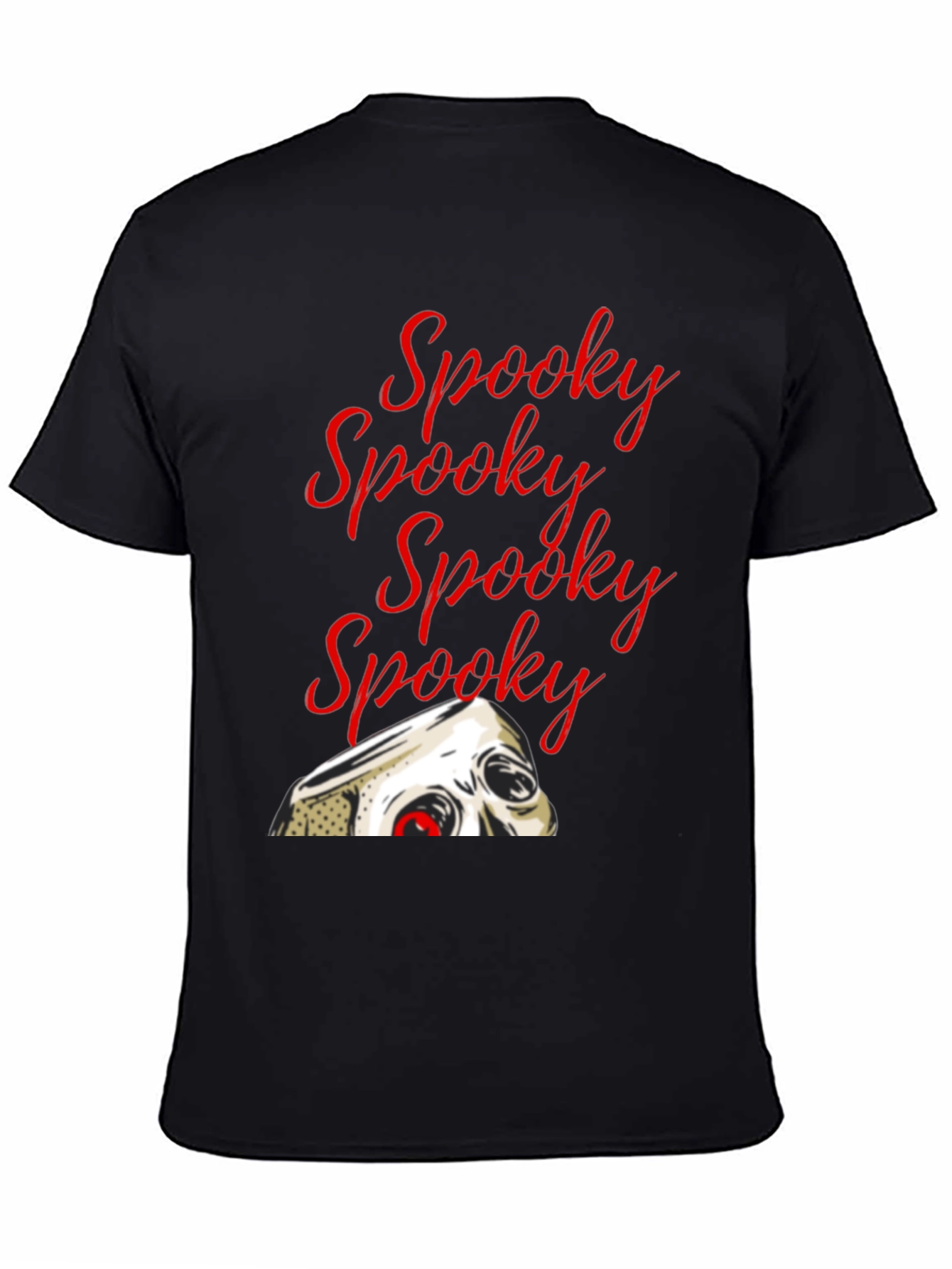 Spooky Halloween T-Shirt - Skull Graphic Black Tee