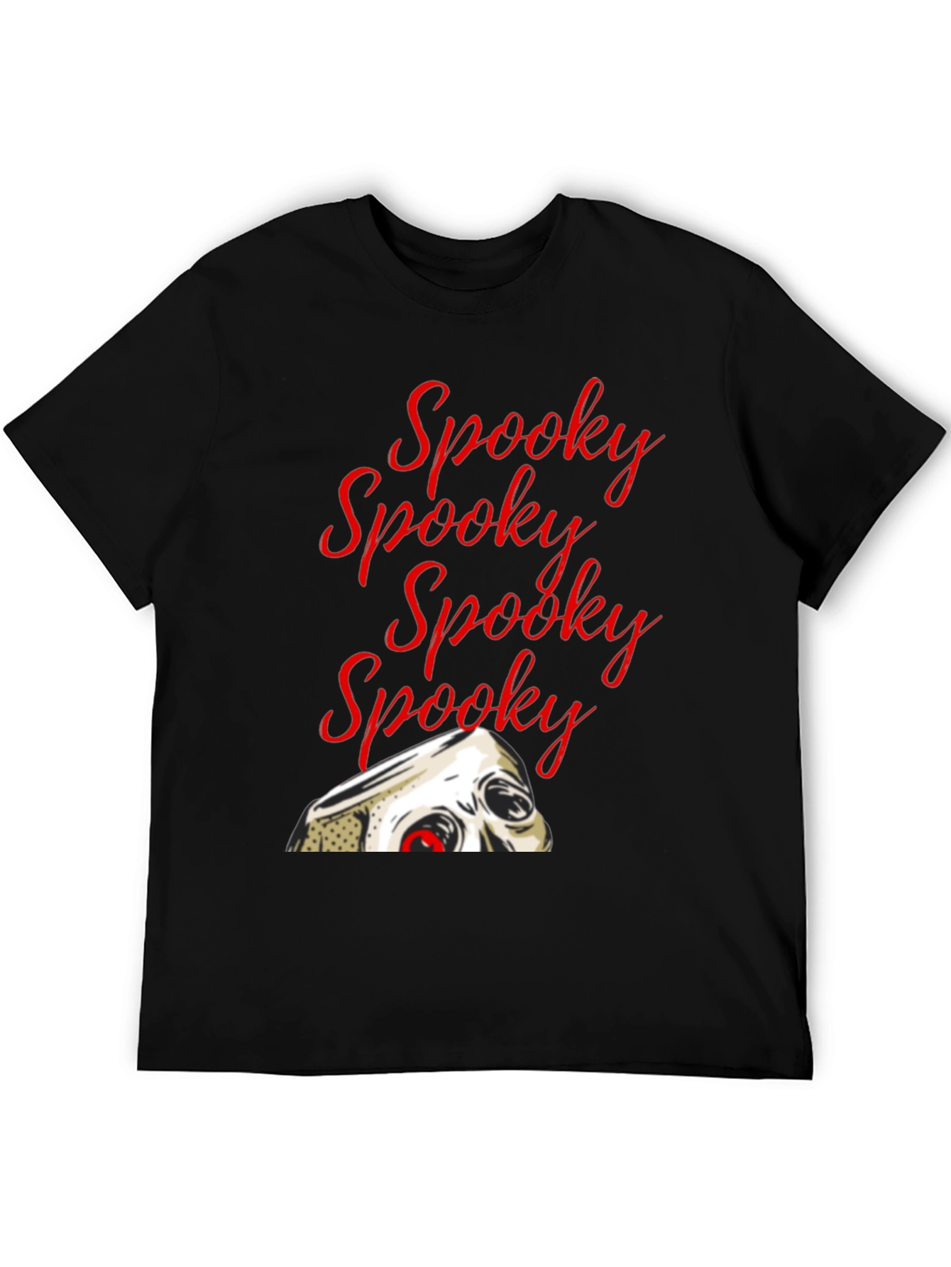 Spooky Halloween T-Shirt - Skull Graphic Black Tee