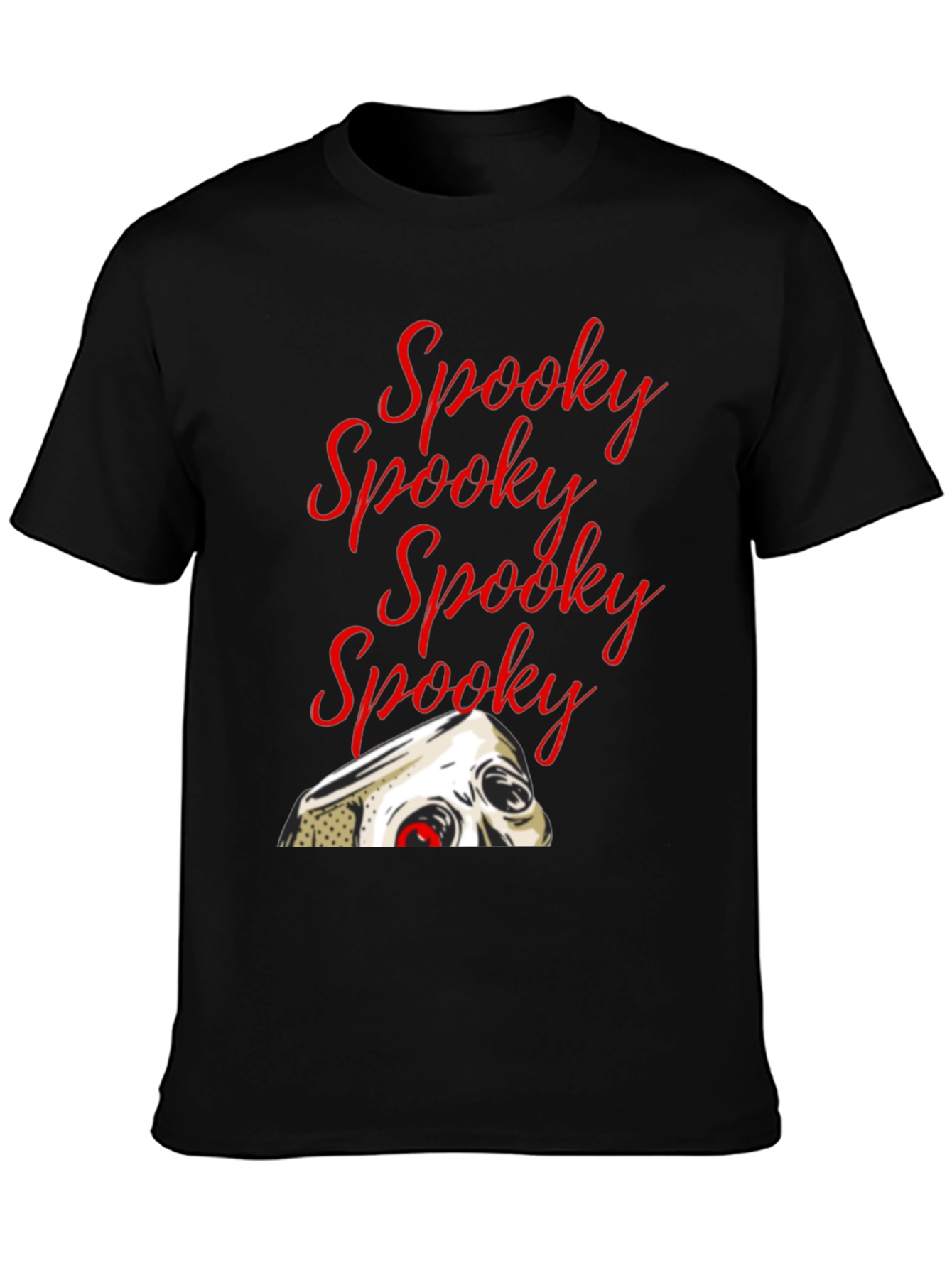 Spooky Halloween T-Shirt - Skull Graphic Black Tee