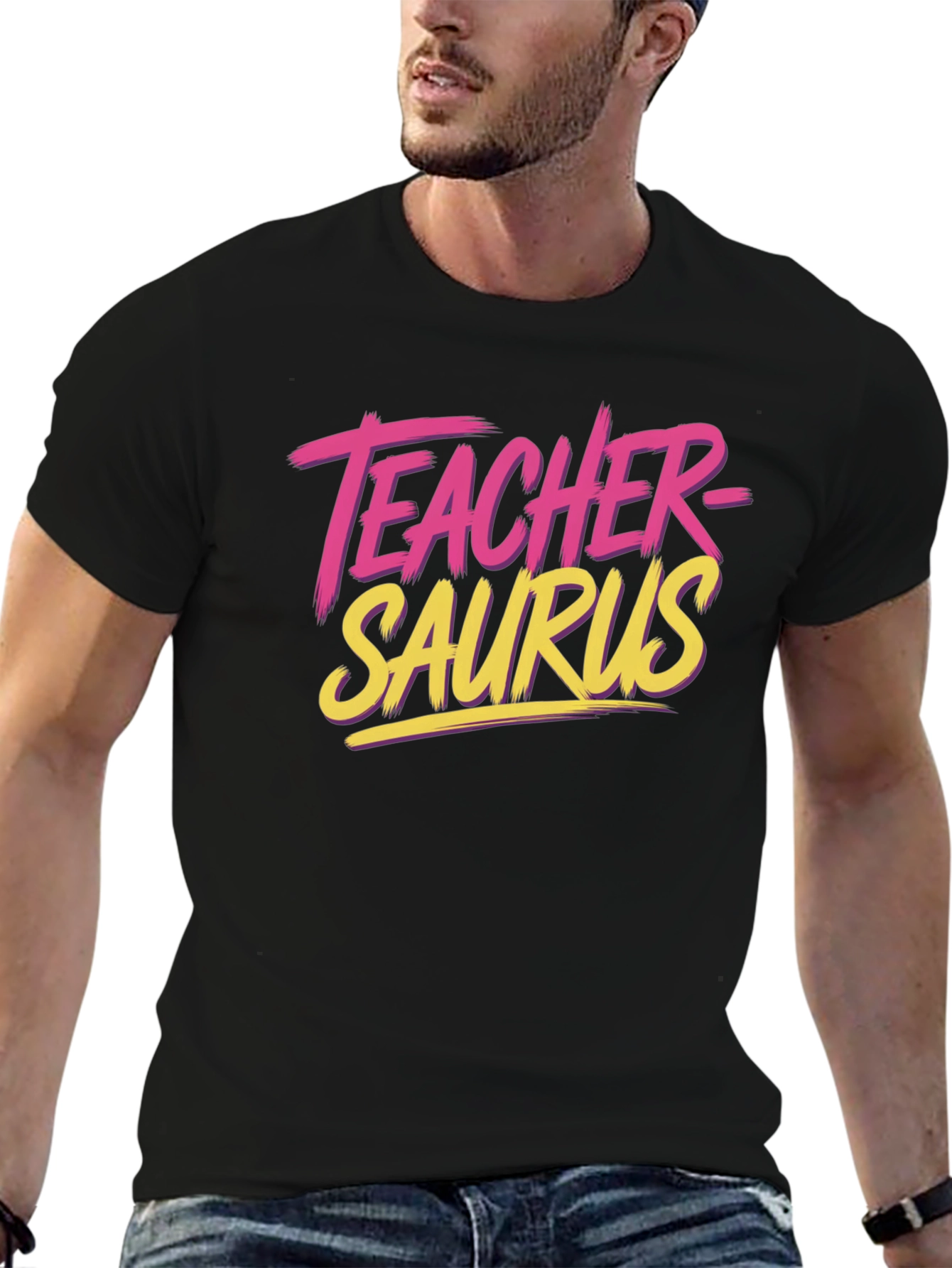 Teacher-Saurus Black Graphic Tee