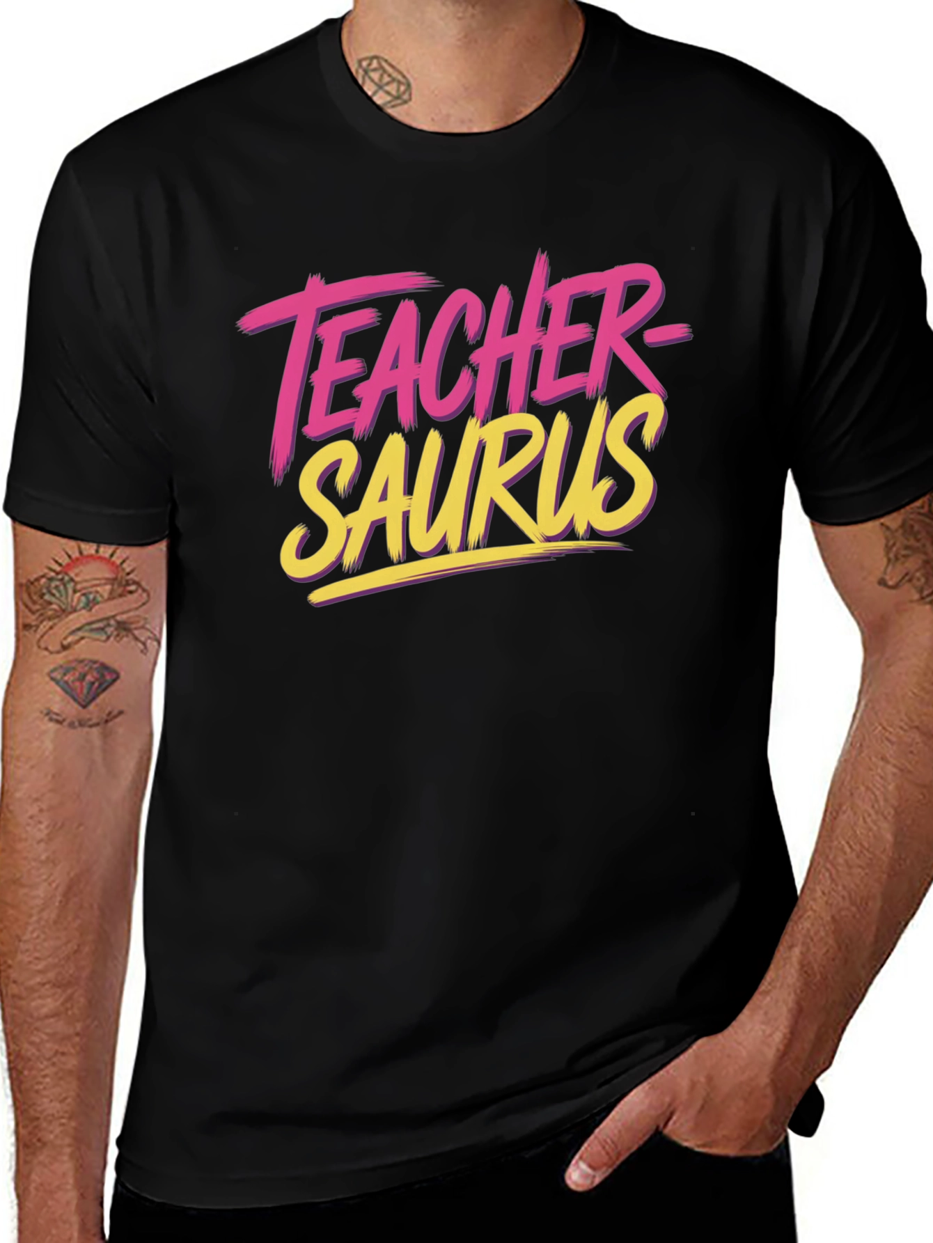 Teacher-Saurus Black Graphic Tee