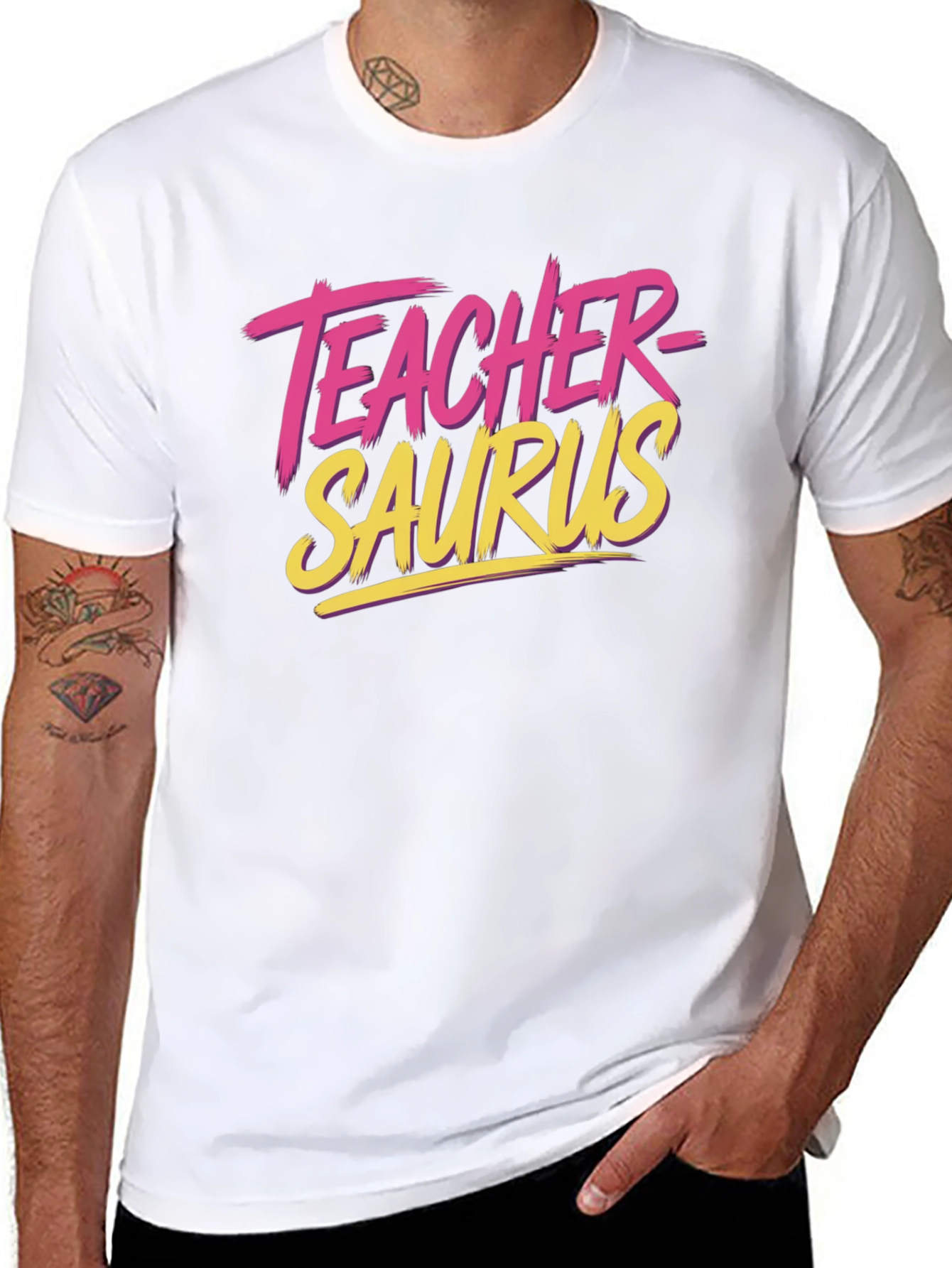 Teacher-Saurus Black Graphic Tee