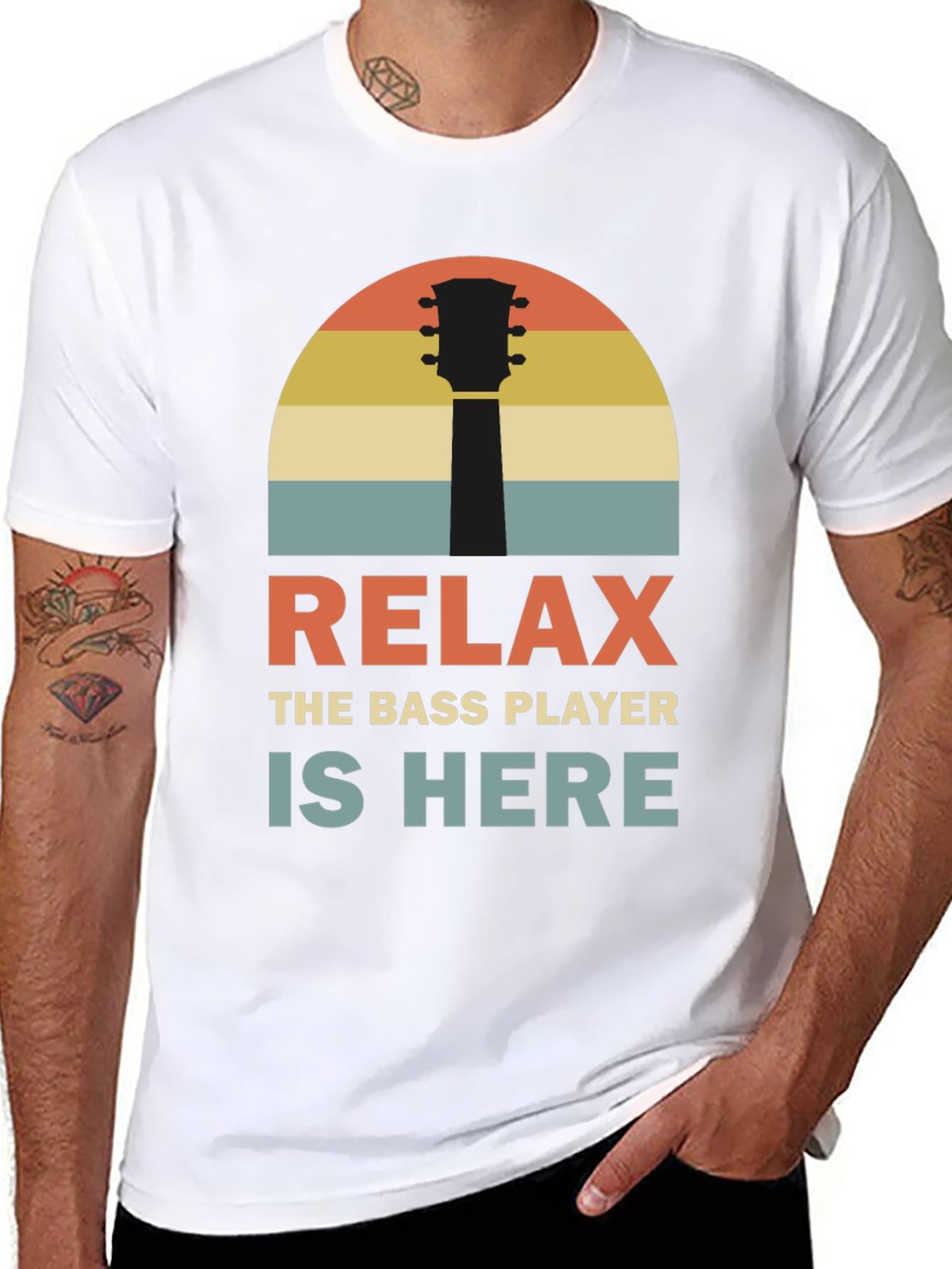 Relax Bass Player Retro Graphic Tee