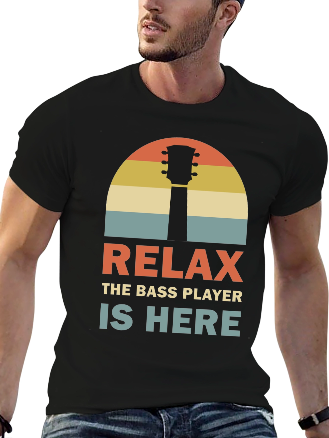 Relax Bass Player Retro Graphic Tee