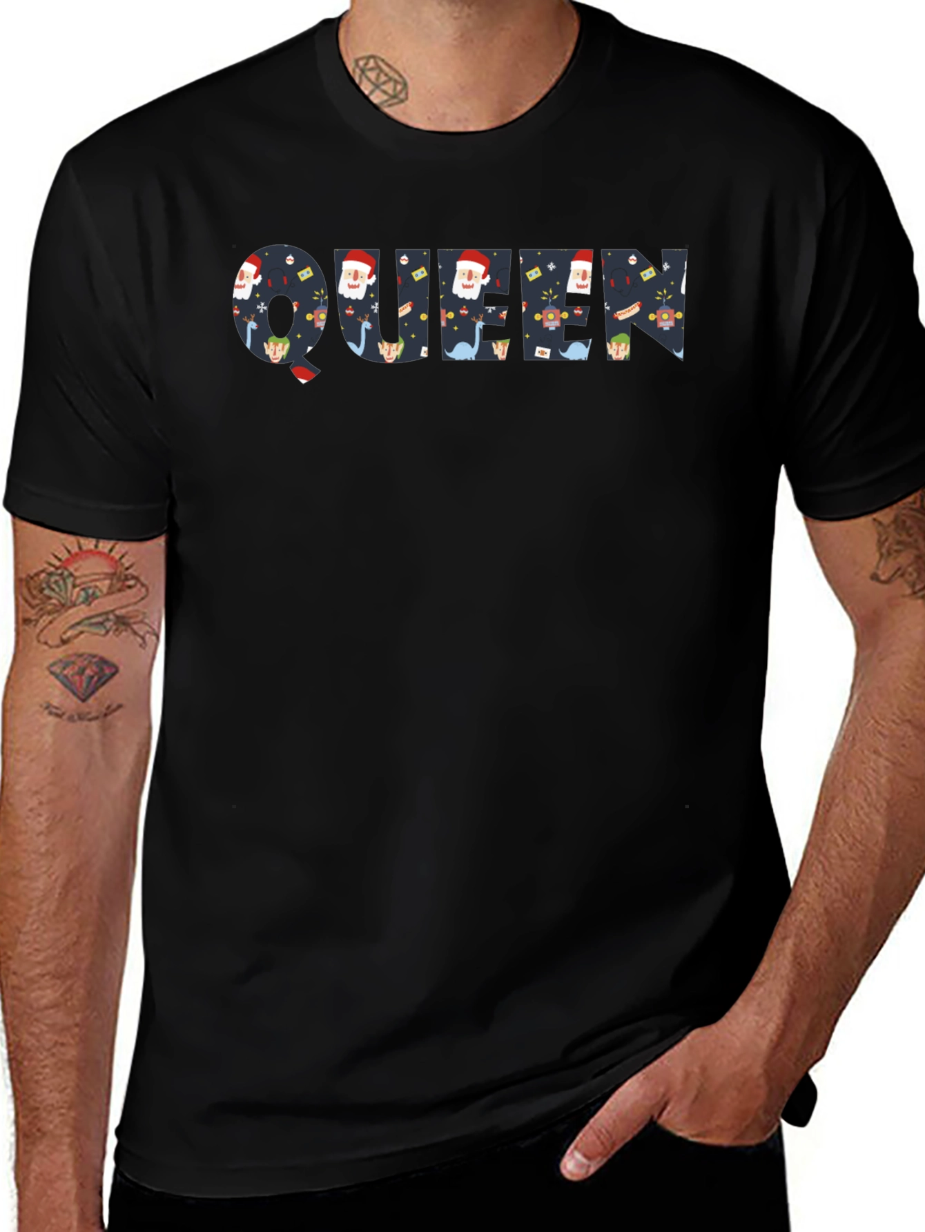 Festive Queen Graphic Tee - Holiday Print